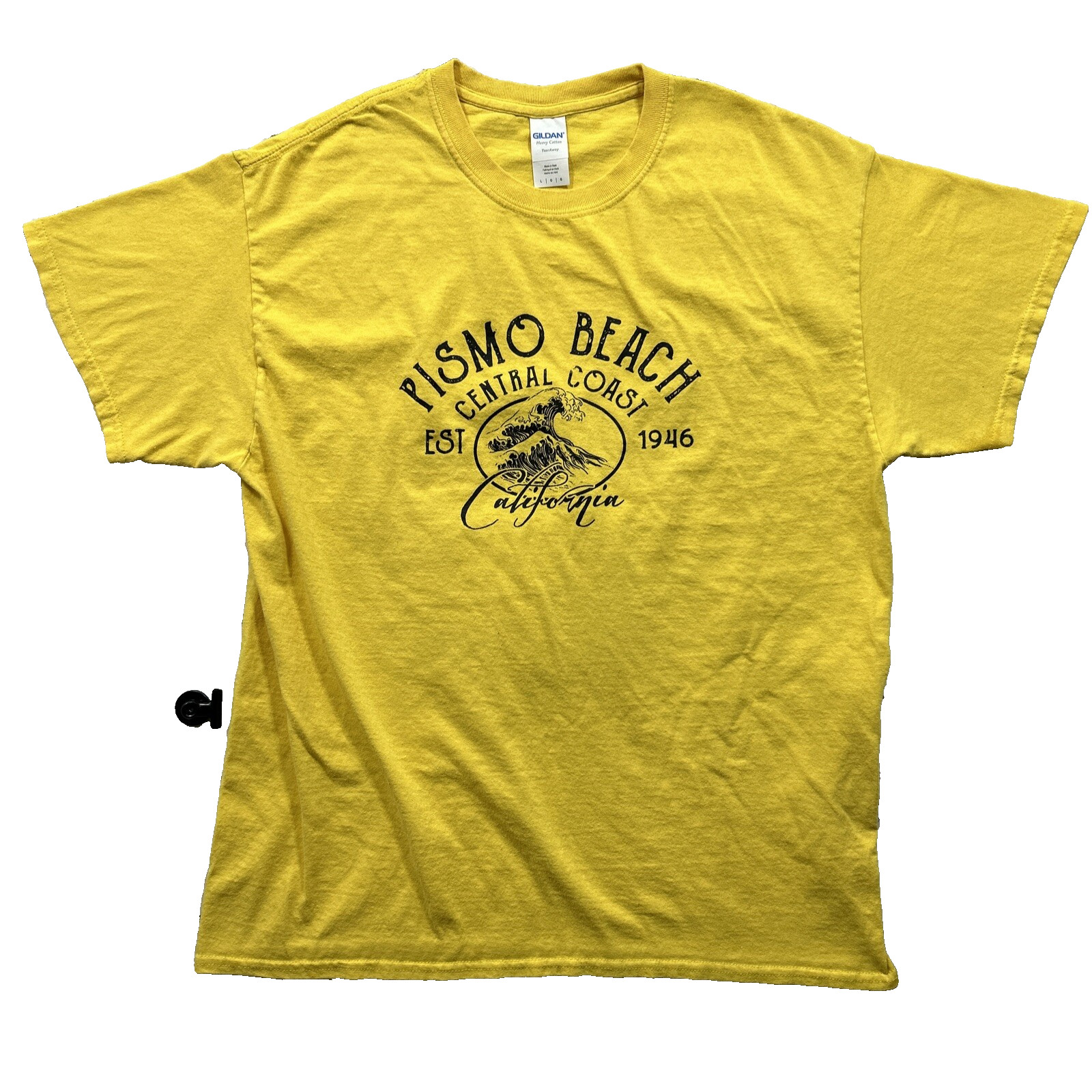 Pismo Beach California USA Yellow Souvenir Graphic T Shirt Men’s Size L
