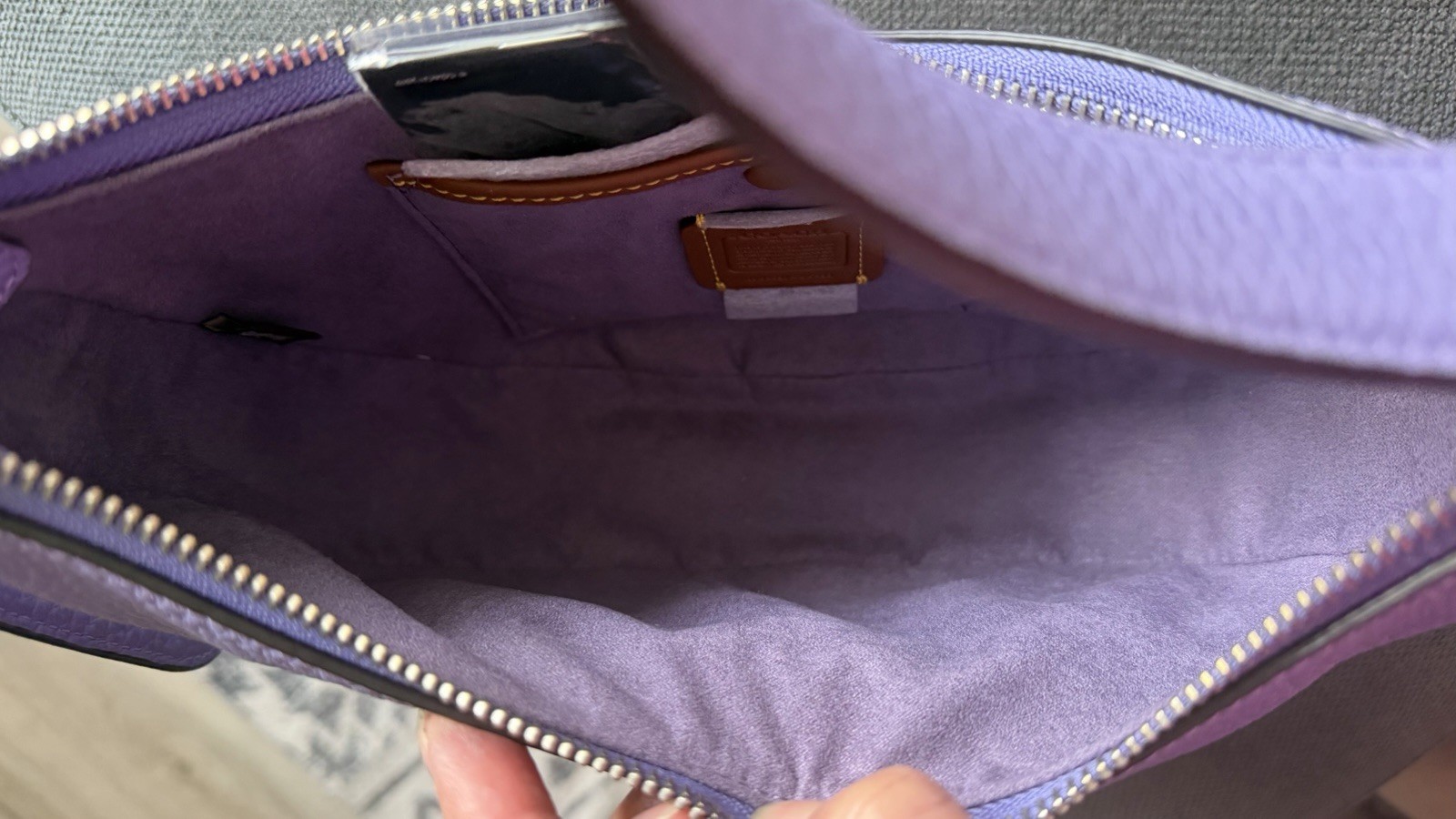 Coach CC439 LUNA Shoulder Bag In LIGHT VIOLET Plus Monogram Silk Scarf