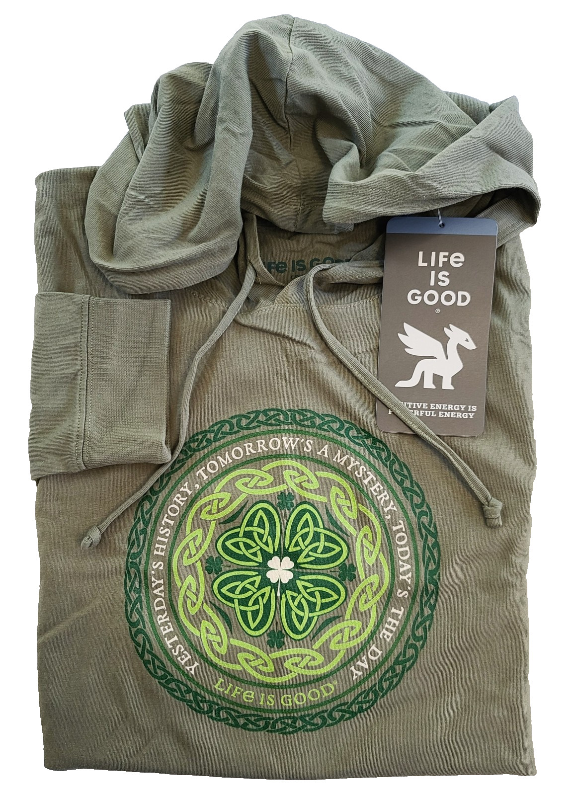 Life Is Good LS Shirt Crusher Boxy Hoodie Tee CELTIC MANDALA 47in Womens L