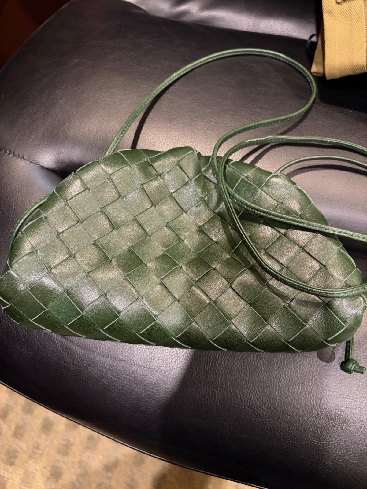 Bottega Vaneta stunning forest green mini pouch clutch or cross body