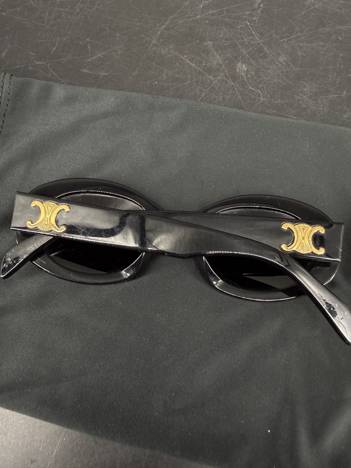 Authentic Celine CL40194U 01A 52mm Oval Black Sunglasses Grey Lens Only