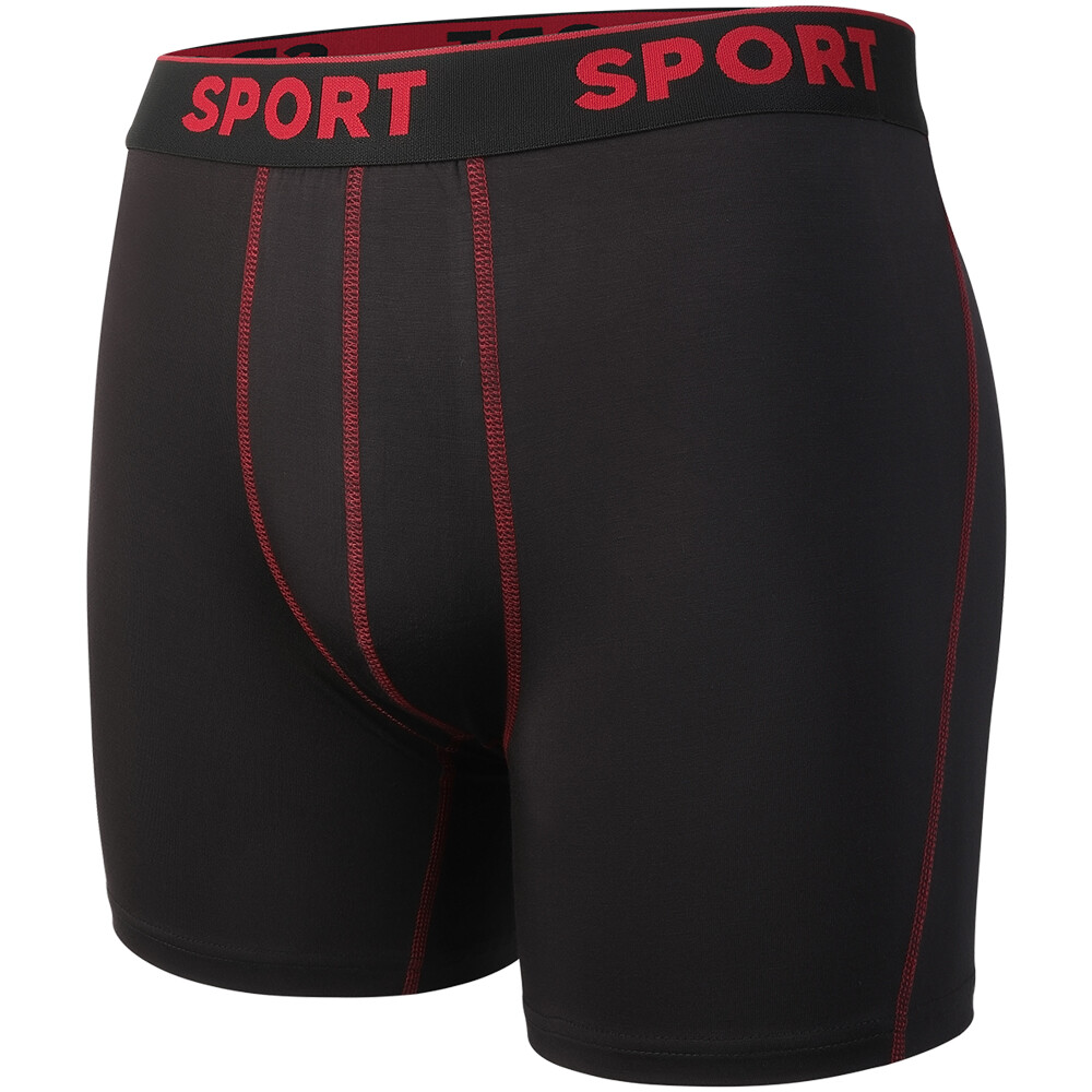 4 Pack Mens Bamboo Underwear Soft Boxer Briefs Anti Chafing Trunks Waistband Fly