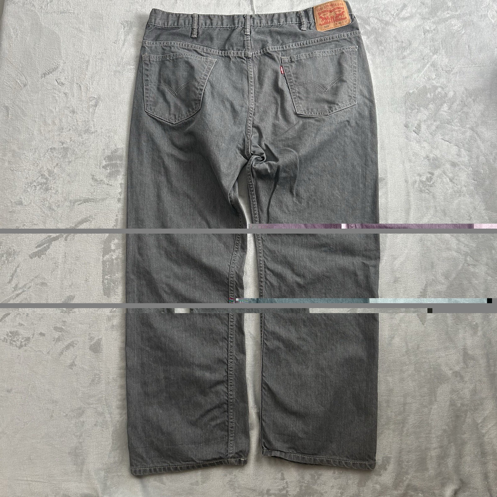 Levis 569 Jeans Mens 40×32 Gray Loose Fit Baggy Skater Straight Leg Actual 40×31
