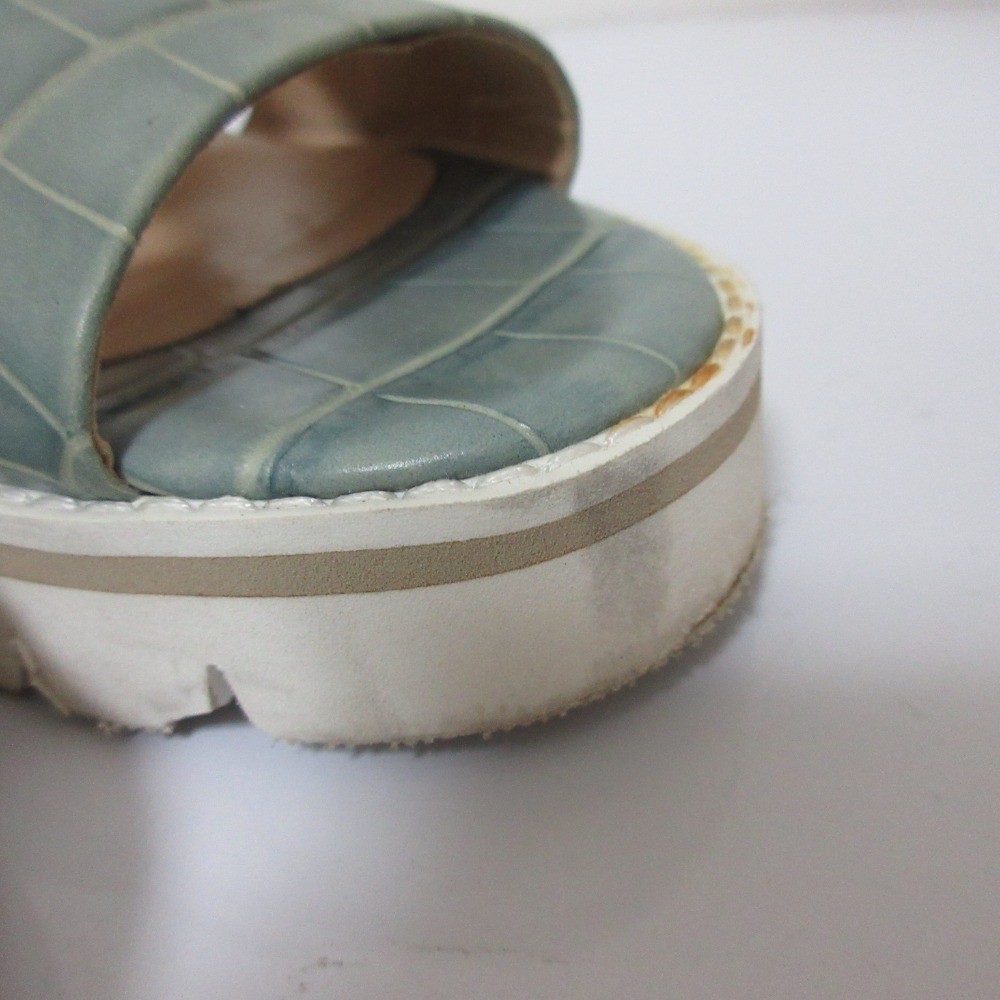 Luca Grossi Motif Platform Sandals, Approx. 9.3 inches, Blue Women USED