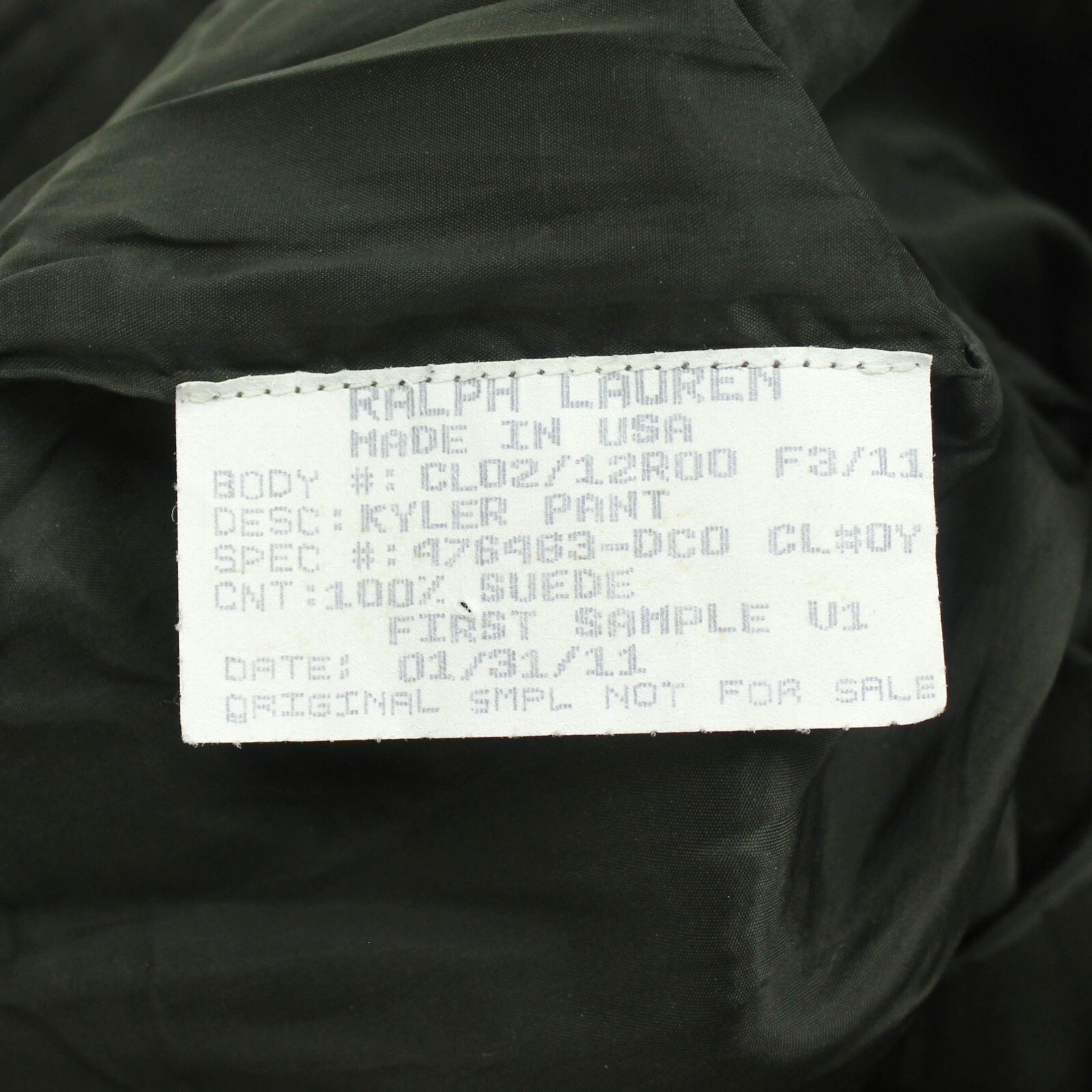 Ralph Lauren Black Label Sample Green Suede Riding Equestrian Kyler Pant 8 Flaws