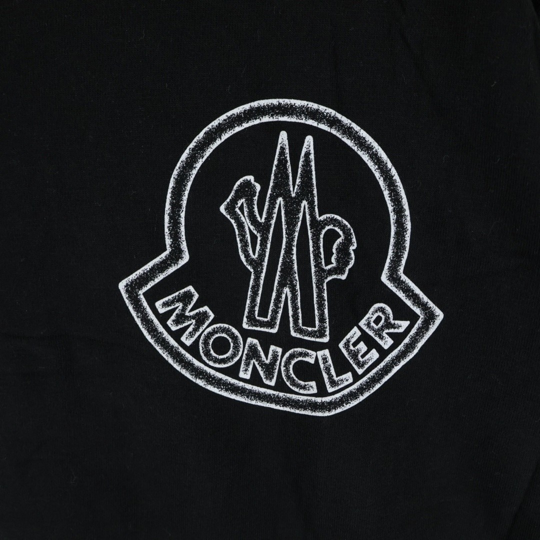 MONCLER Front Logo Print Short Sleeve T-shirt Top Black Used b4d5e523c830caa9ed5