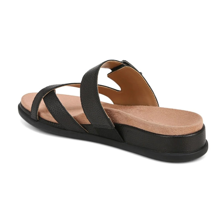 Hot Deal Vionic Carmela Strappy Slide Sandal, Tan Leather