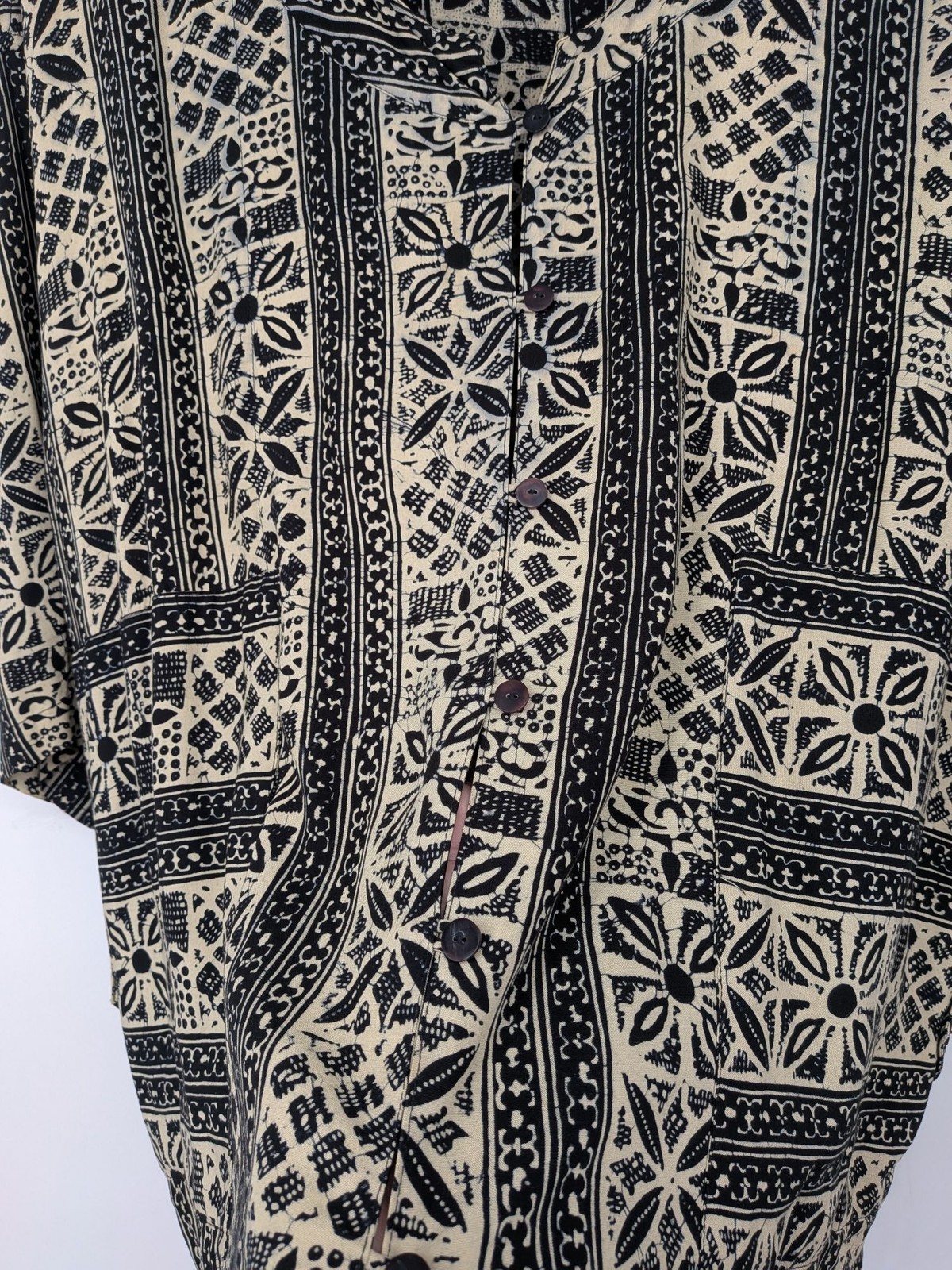 Vintage Handmade Batik Tunic Top Bohemian Hippie Resort 90s Oversized One Size
