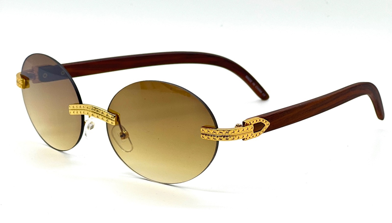 Small Brown Gradient Lens Sunglasses Gold Metal Frame Women Light weight Comfort