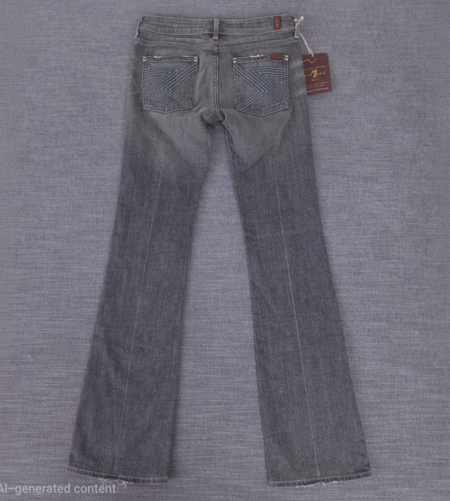 NWT Seven For All Mankind Flynt Gray Jeans Bootcut Size 27 (29×33.5) Made In USA