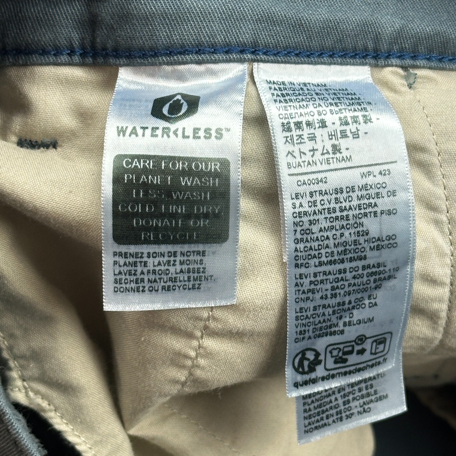 Levi’s XX Chino Standard Taper Pants Mens 40X32 Gray Classic Flat Front Casual