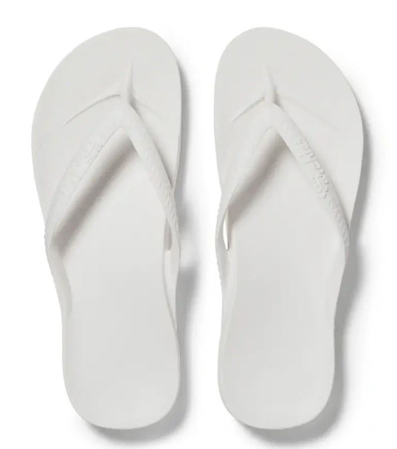 Archies Arch Flip Flop Womens White Support Sandal