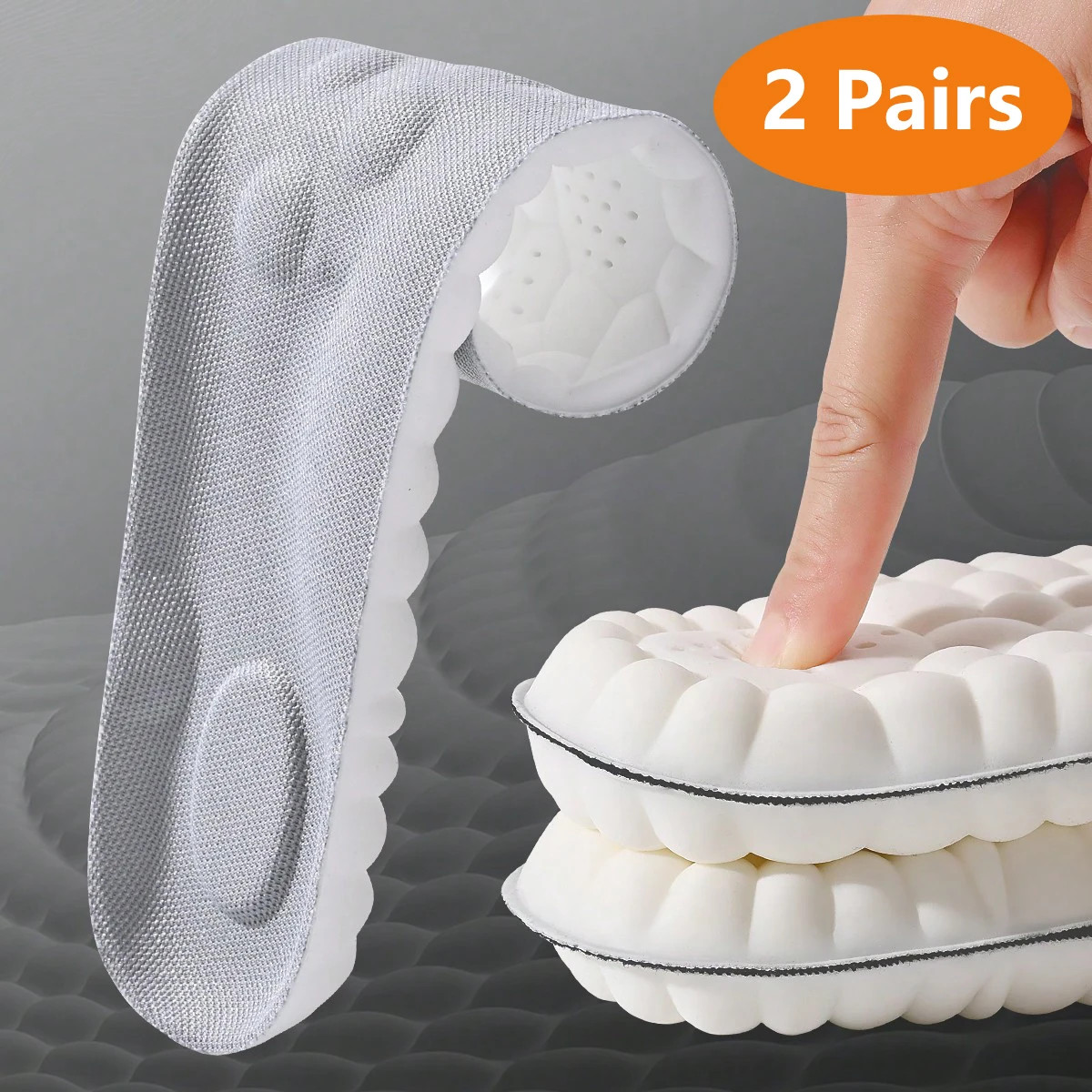 1/2pairs Latex Sport Insoles Soft High Elasticity Shoe Pads Orthotic Breathable