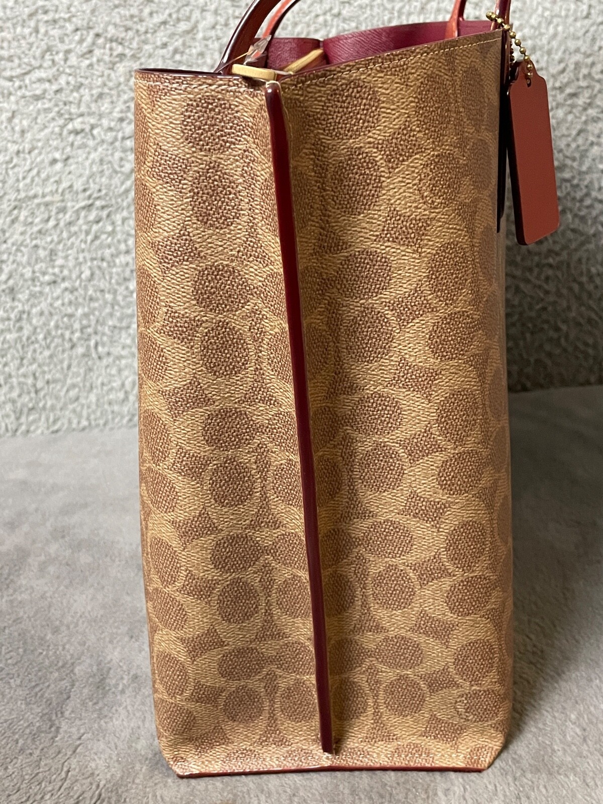 Coach Signature Willow Tote Womens Tan Rust Handbag Logo Roomy Fits Laptop