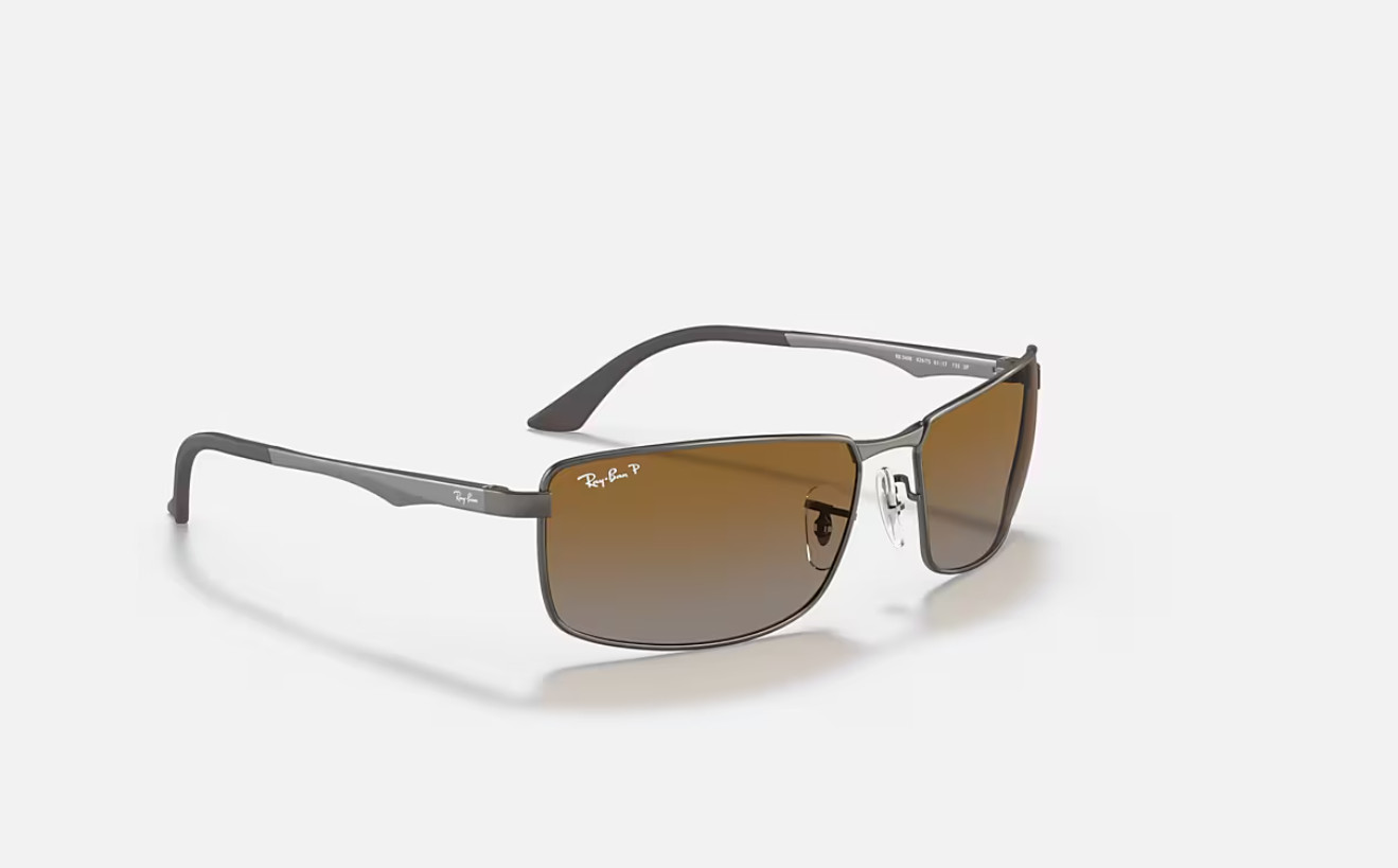Ray-Ban Matte Gunmetal/Brown Polarized 61 mm Sunglasses RB3498 029/T5 61-17