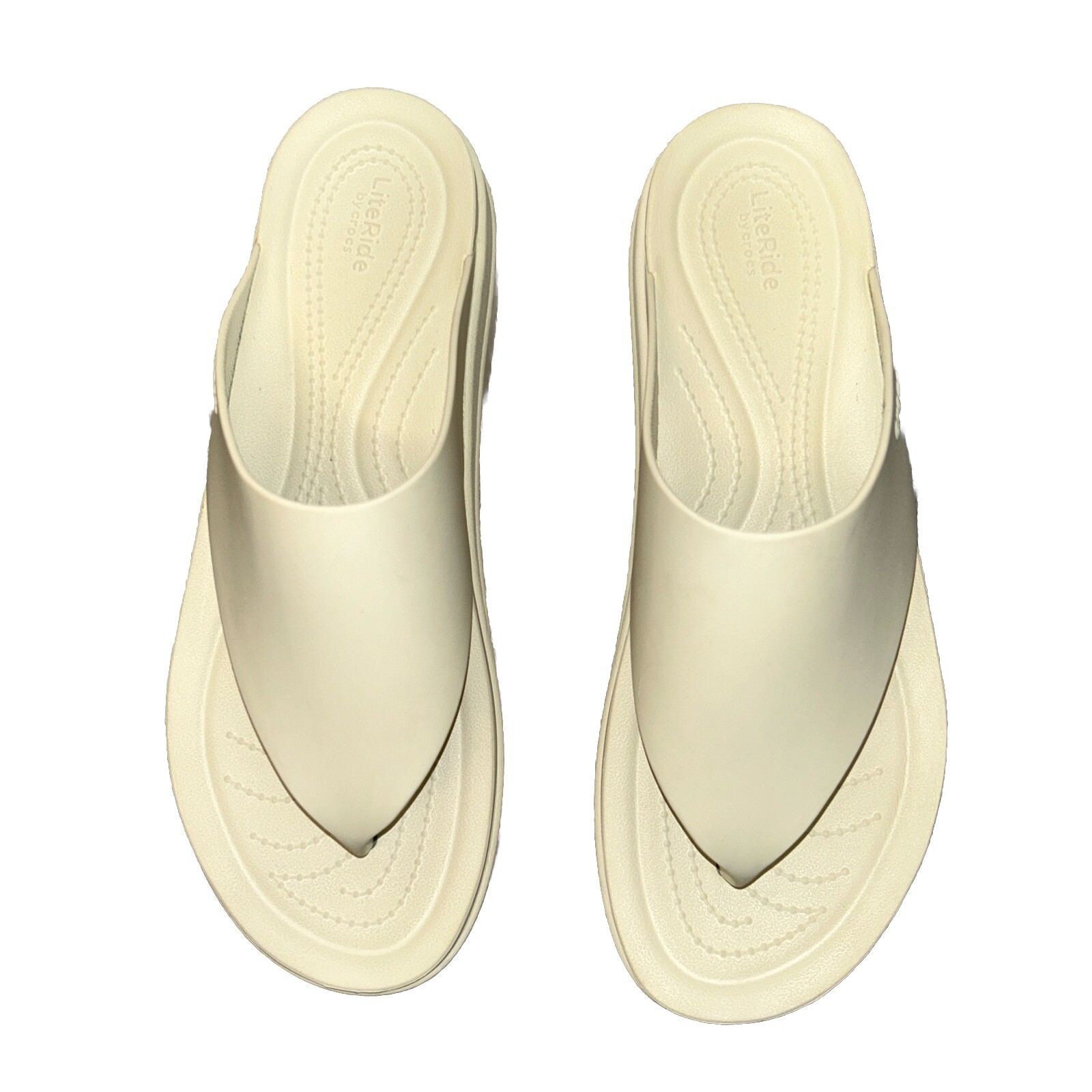 CROCS LITERIDE BROOKLYN FLIP Size 10 Sandals 1.7″ Wedge Heel