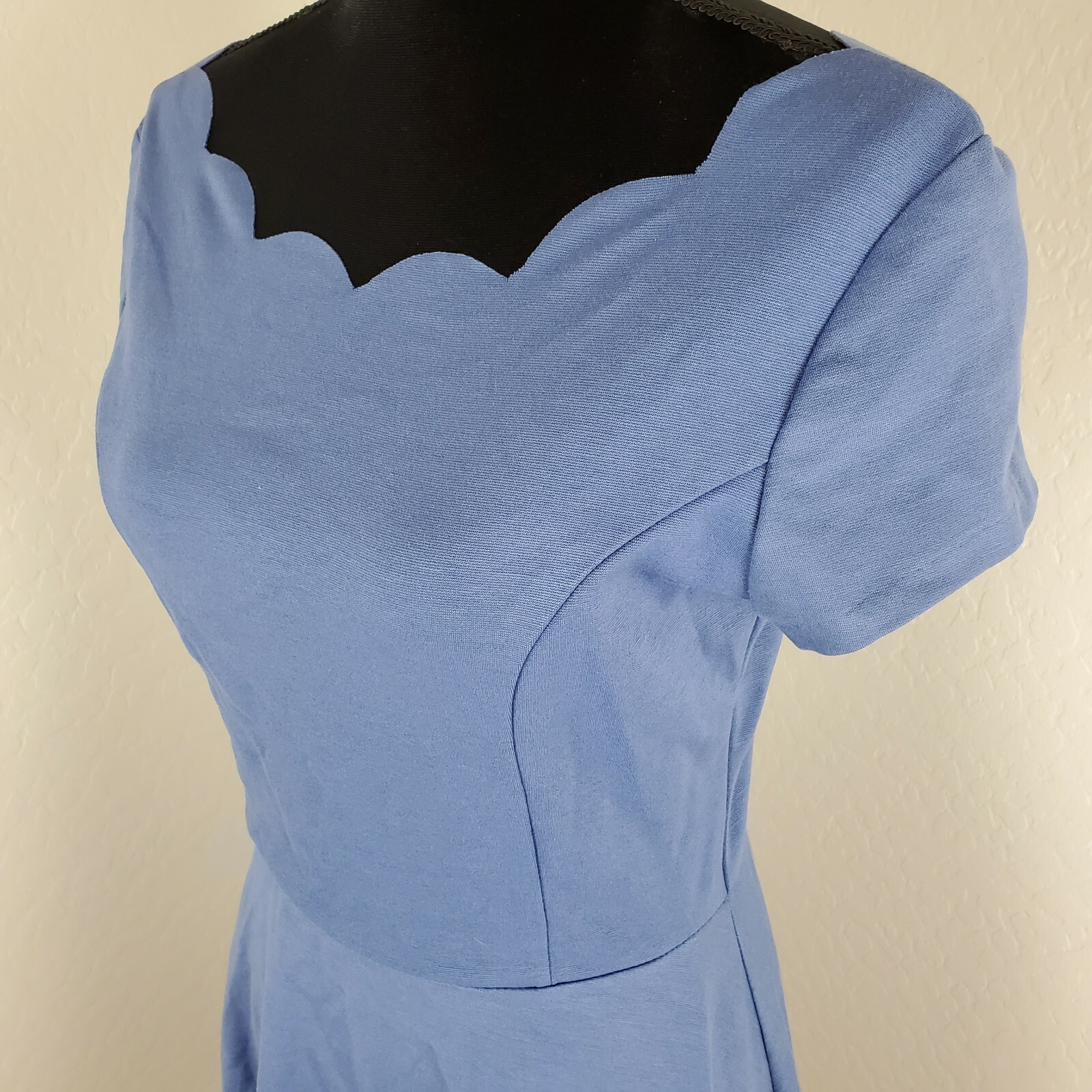 Love…Ady Womens Cap Sleeve Scallop Trim Fit & Flare Dress Choose Size M, L