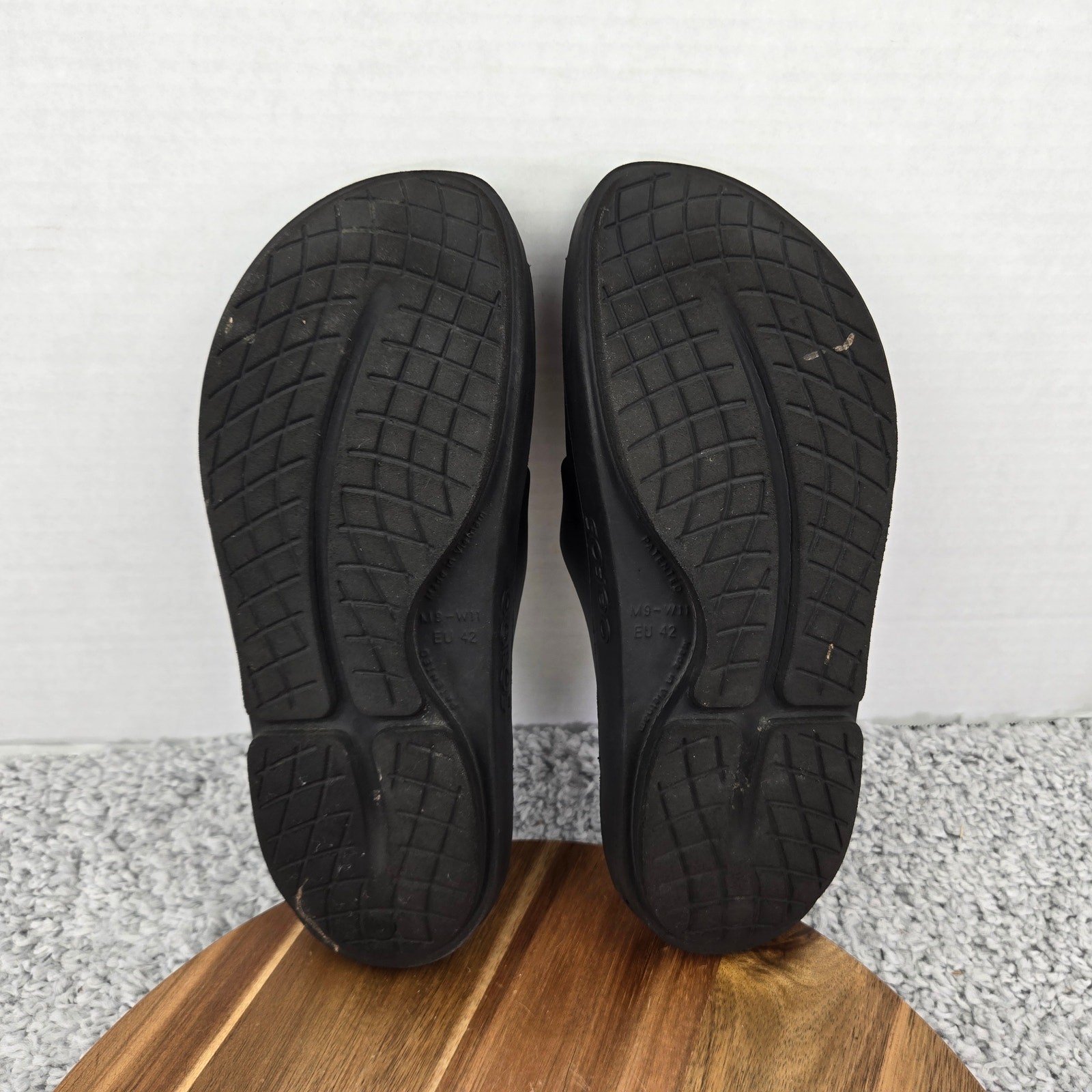 Oofos Mens 9 Ooahh Black Recovery Comfort Casual Daily Lifestyle Slide Sandals