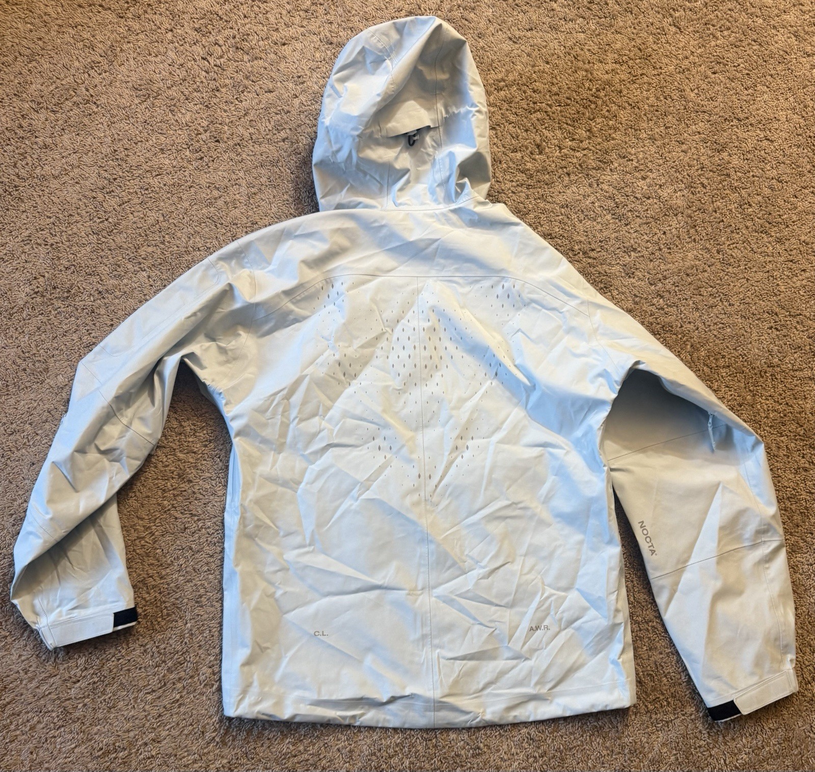 Nike NOCTA Men’s Light Blue Hooded Zip Windbreaker Jacket Size M Logo