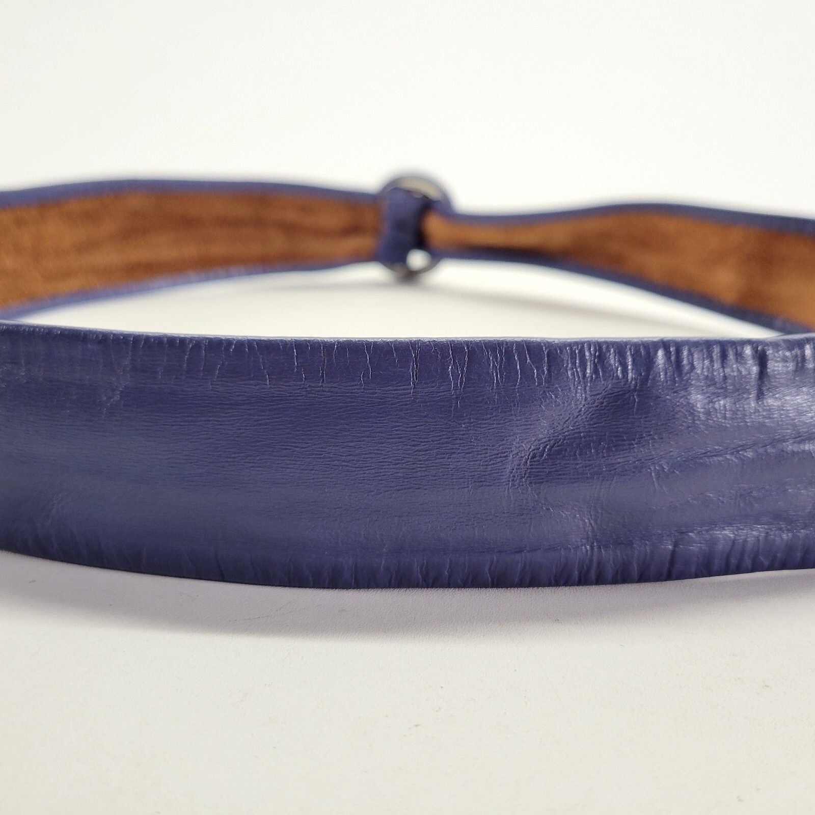 Vintage Leather Belt 30 32 34 Cornflower Blue