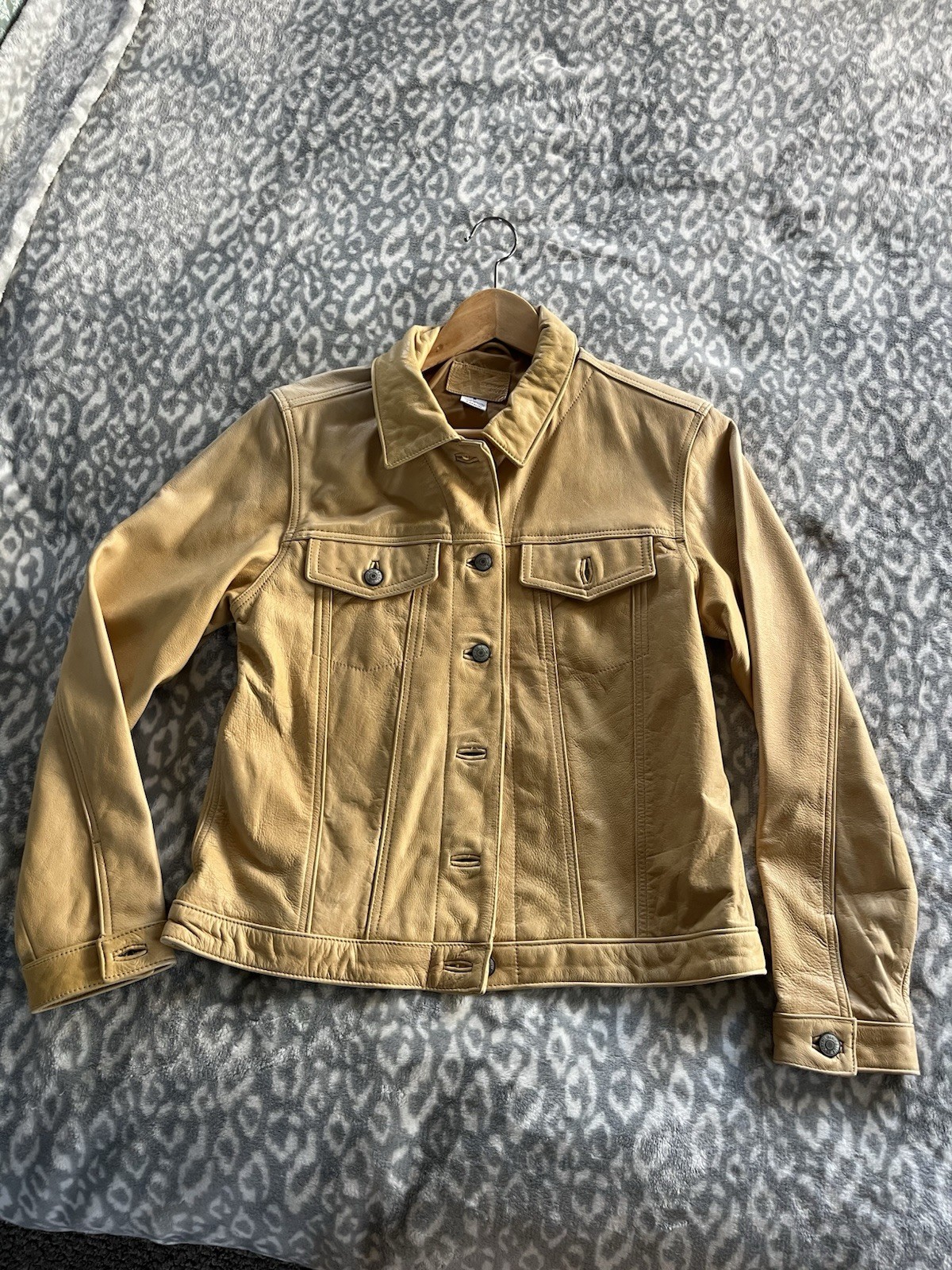 Vintage EXTREME BLUES Soft Leather Jacket, Ladies M, Butter Yellow