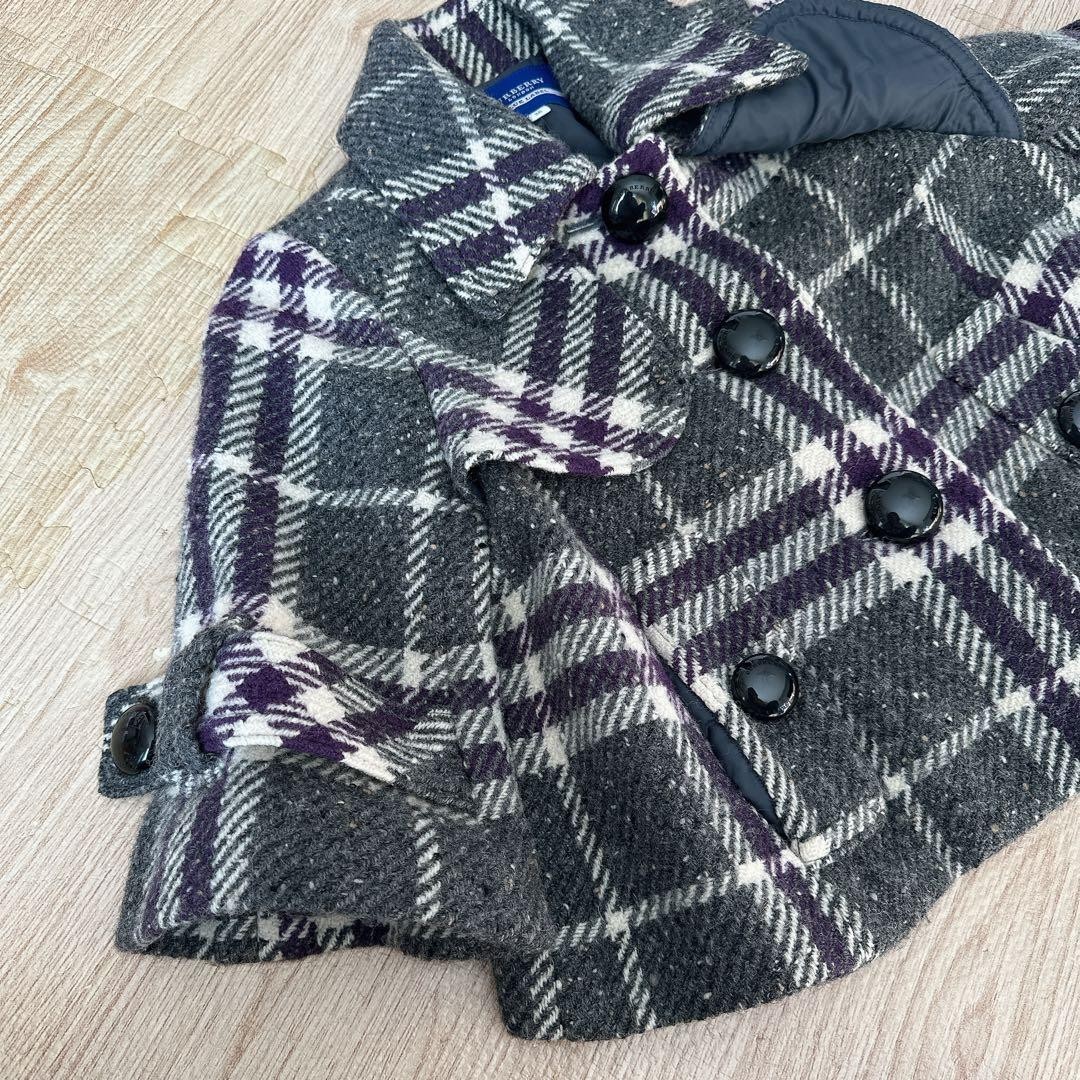 Burberry Check Coat Purple Short Length Size 38