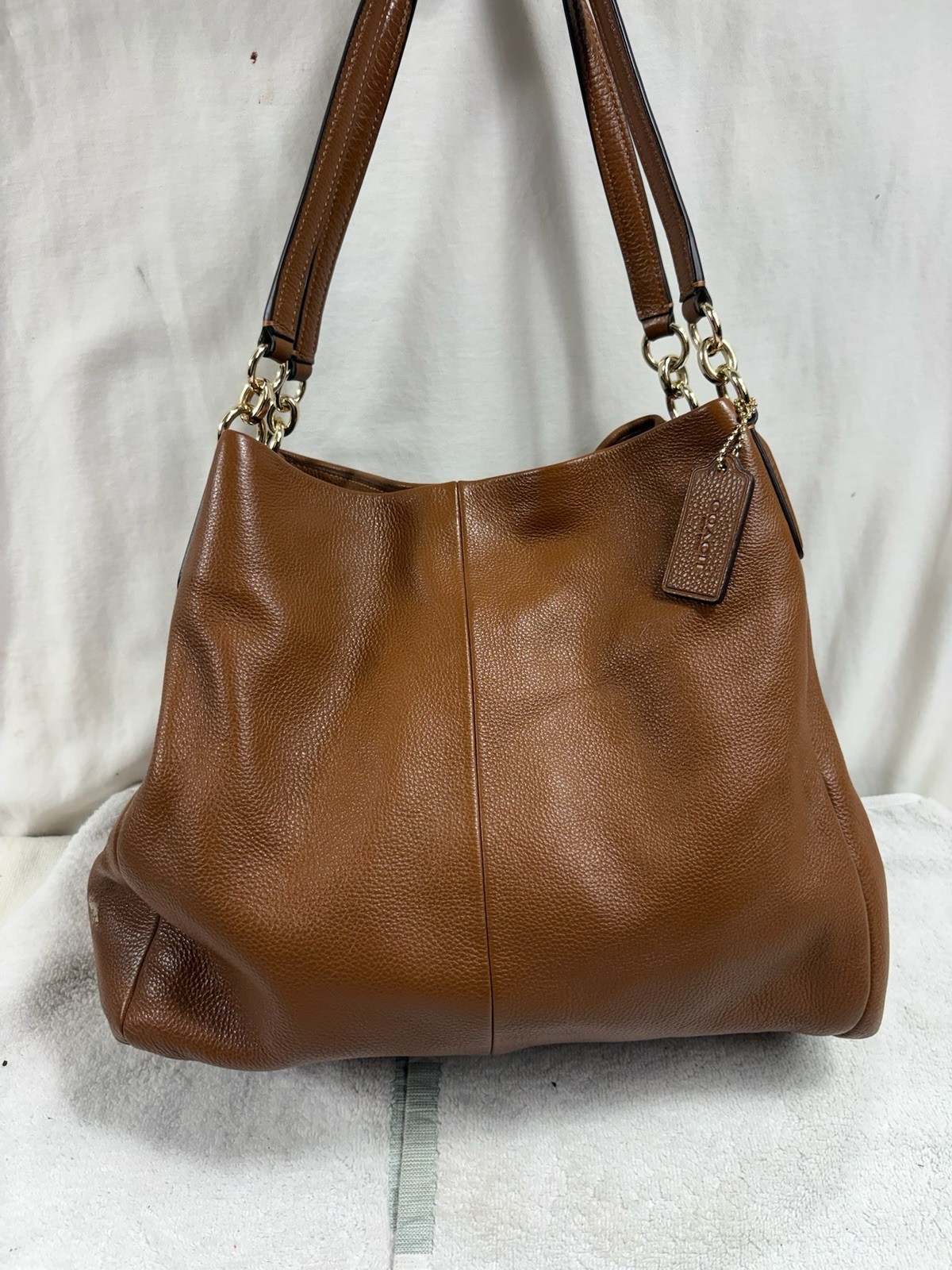 Coach Madison Phoebe 26224 Brown Pebbled Leather Hobo Shoulder Bag Purse