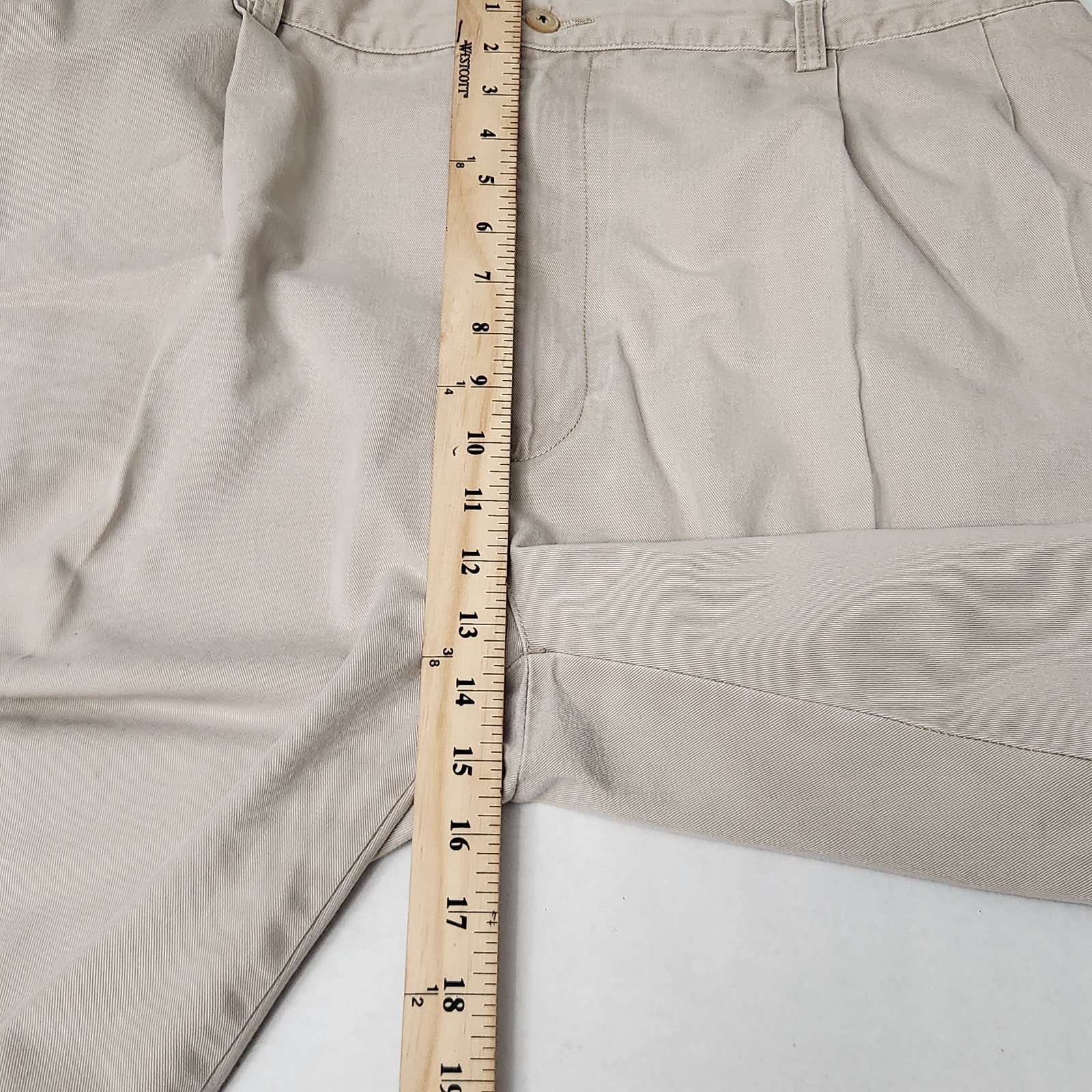Polo Ralph Lauren Men’s Beige Cotton Twill Pleated Cuffed Chinos 42W