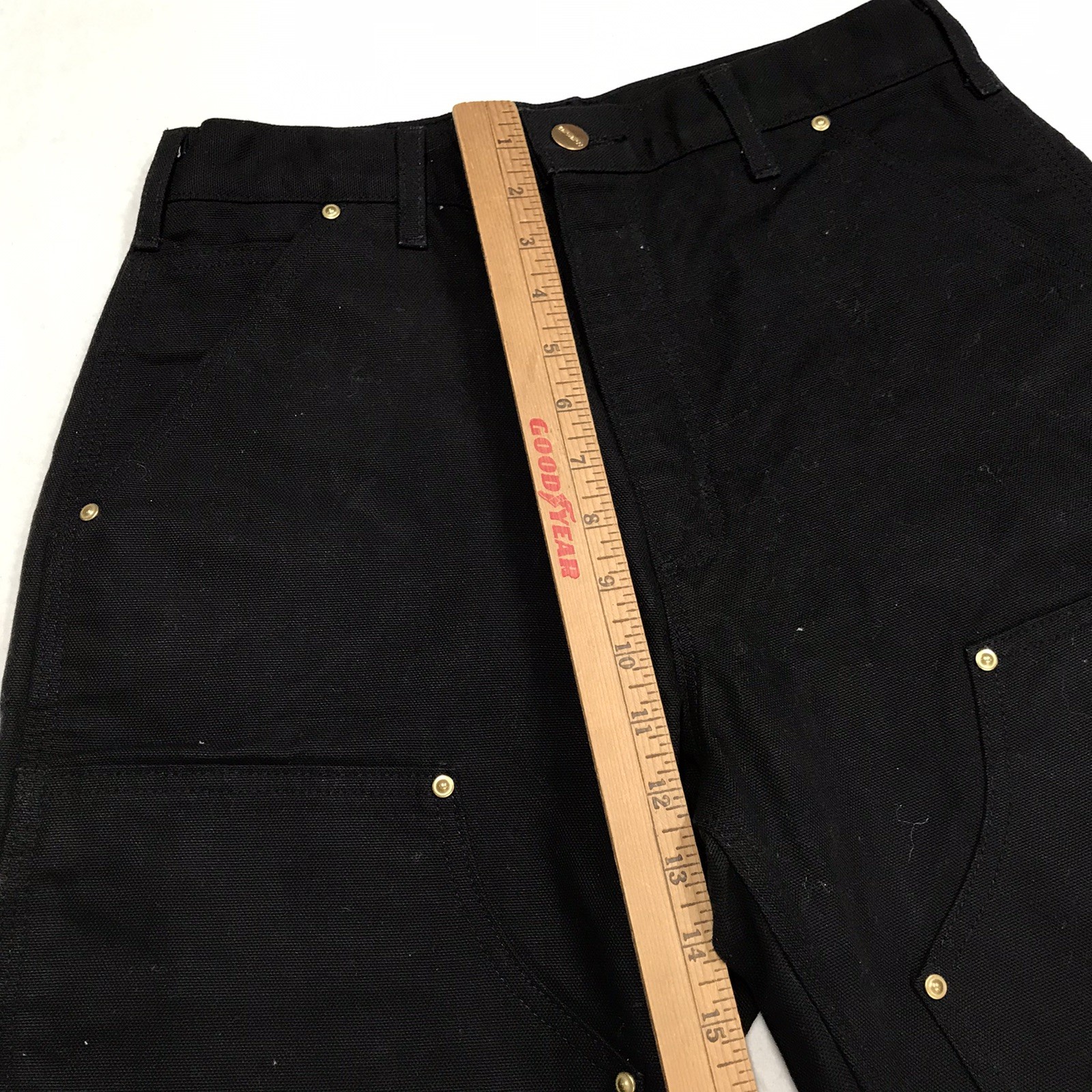 CARHARTT B01 Double Knee Work Jeans Men 28×32 (altered 31/32 tag) Black Loose