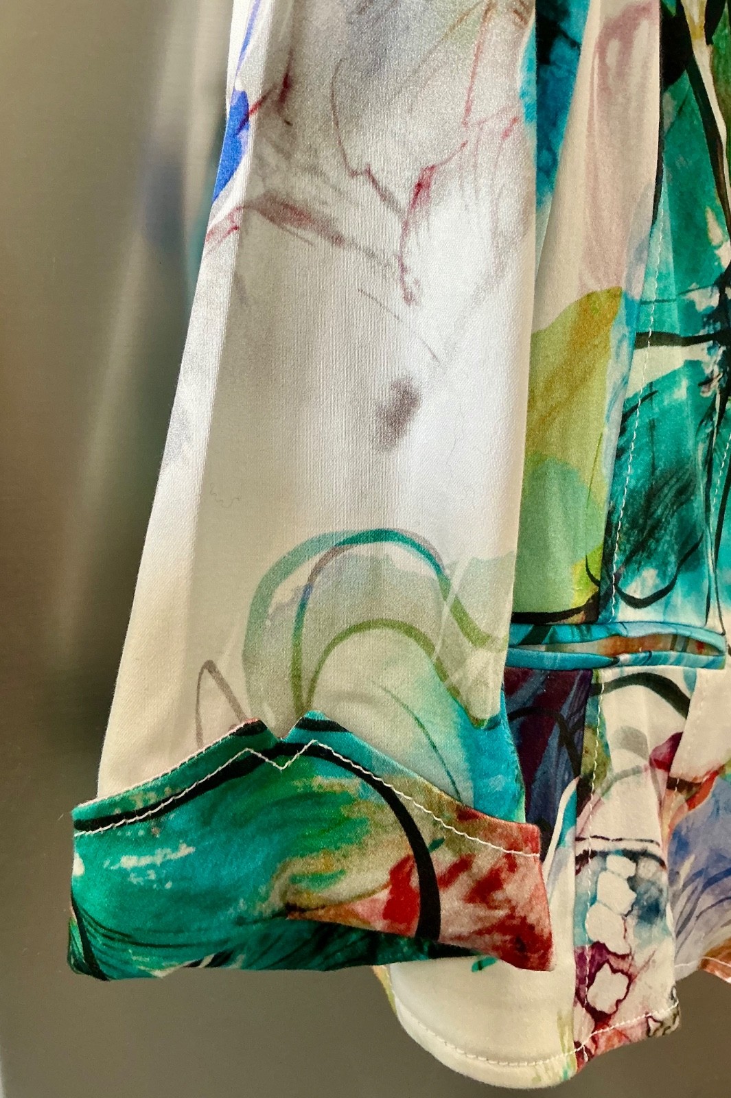 APANAGE JACKET ABSTRACT FLORAL COTTON MIX FITTED SIZE 18 BNWT
