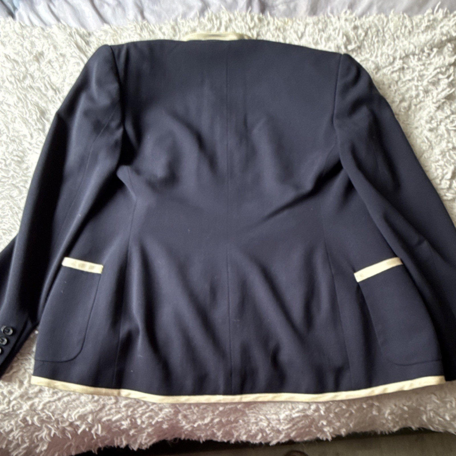 Dickies Navy Blazer Cream Trim Two-Button Inner Pockets