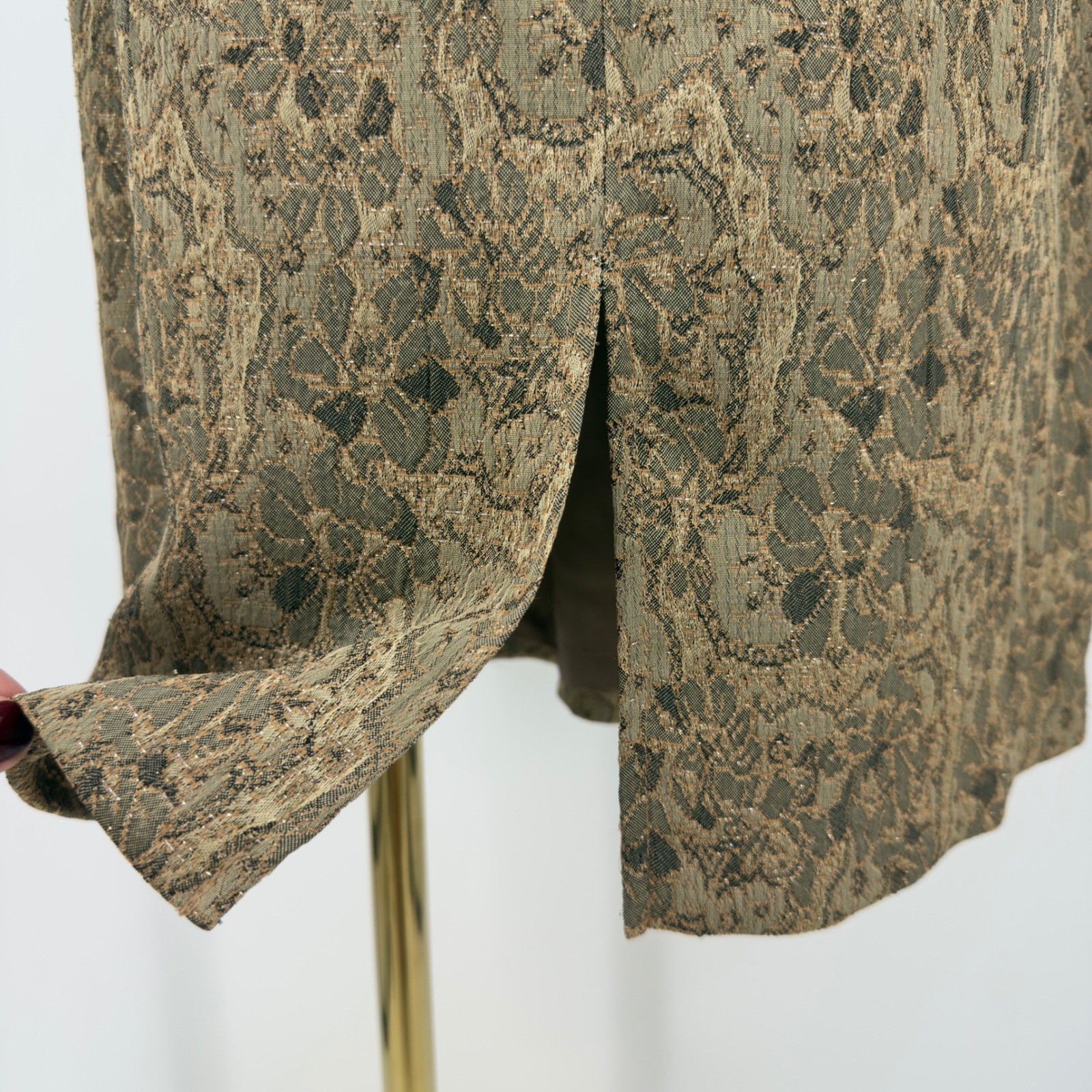 Perceptions Skirt Suit Set Jacquard Floral Peplum Jacket Pencil 14 Church Lady