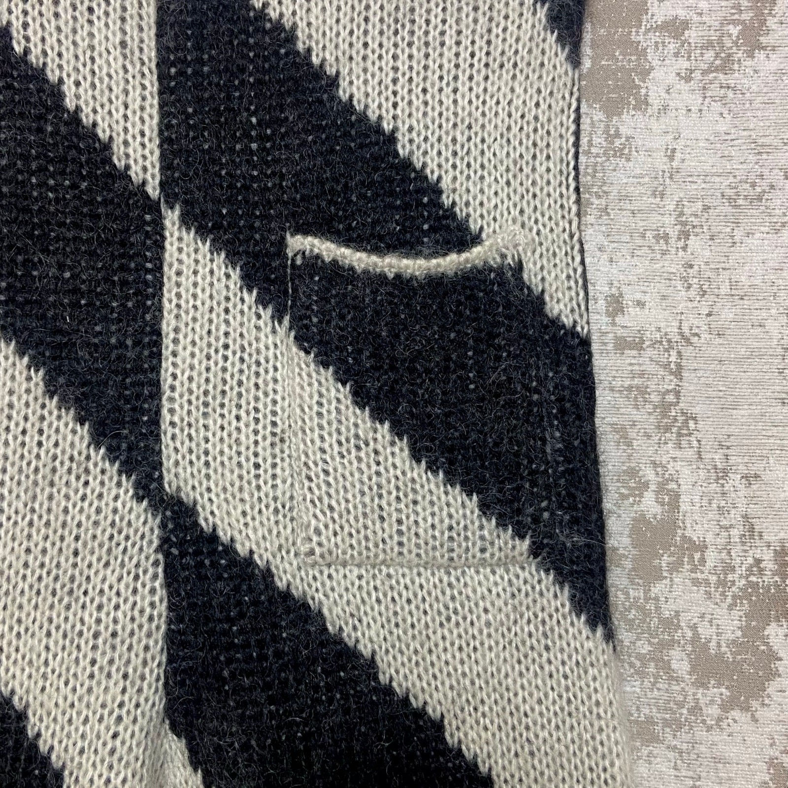 Tanner Fletcher AW23 Knit Wide Leg Striped Trousers in Black & Cream