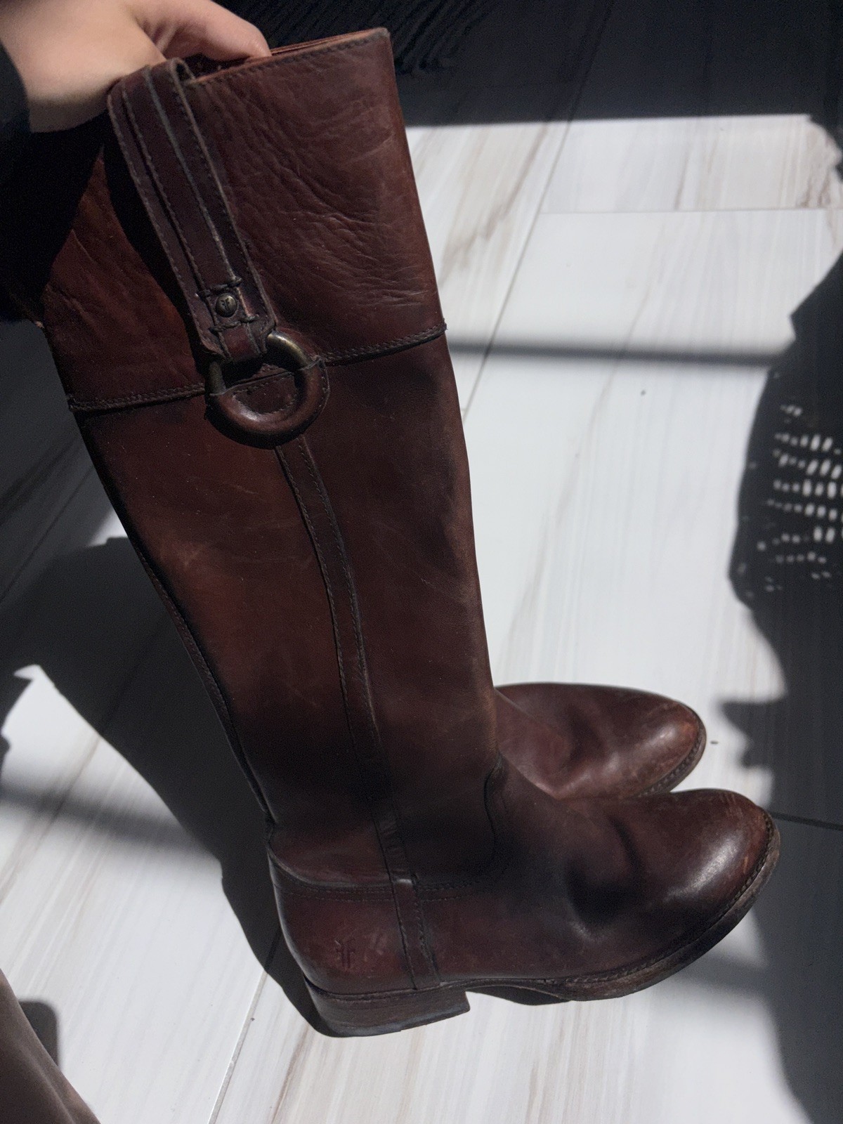 Frye Jamie Ring Tall brown/burgundy leather boots Size 6.5 Women’s