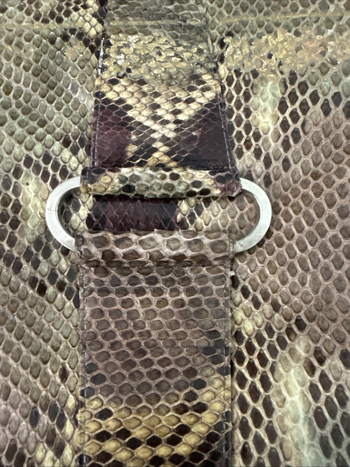 Python Crossbody Handbag Vintage Genuine Snakeskin Natural Leather Purse
