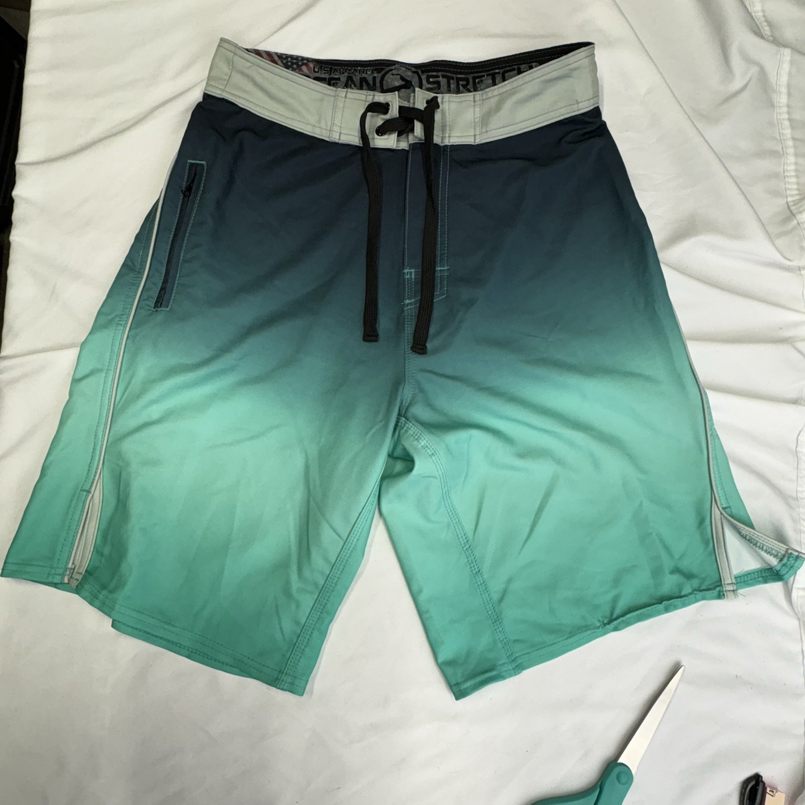 U.S. Apparel Swim Trunks 32 Blue/Green