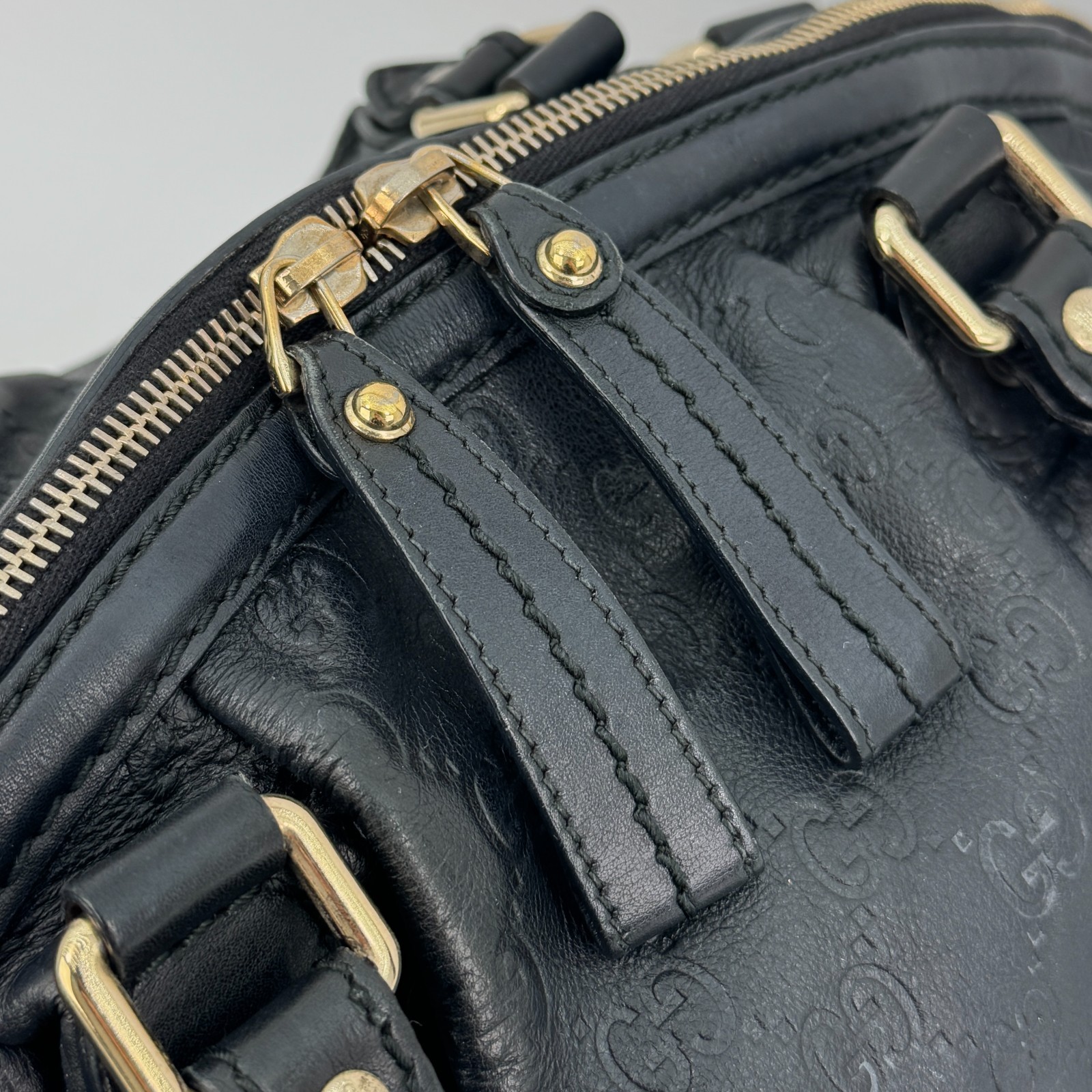 GUCCI Sukey Shoulder Bag Leather Black
