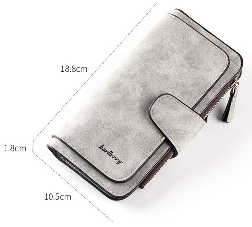 Fashion Leather Women Wallets ID Card Holder Clutch Bag Zipper Pocket Hasp Purse