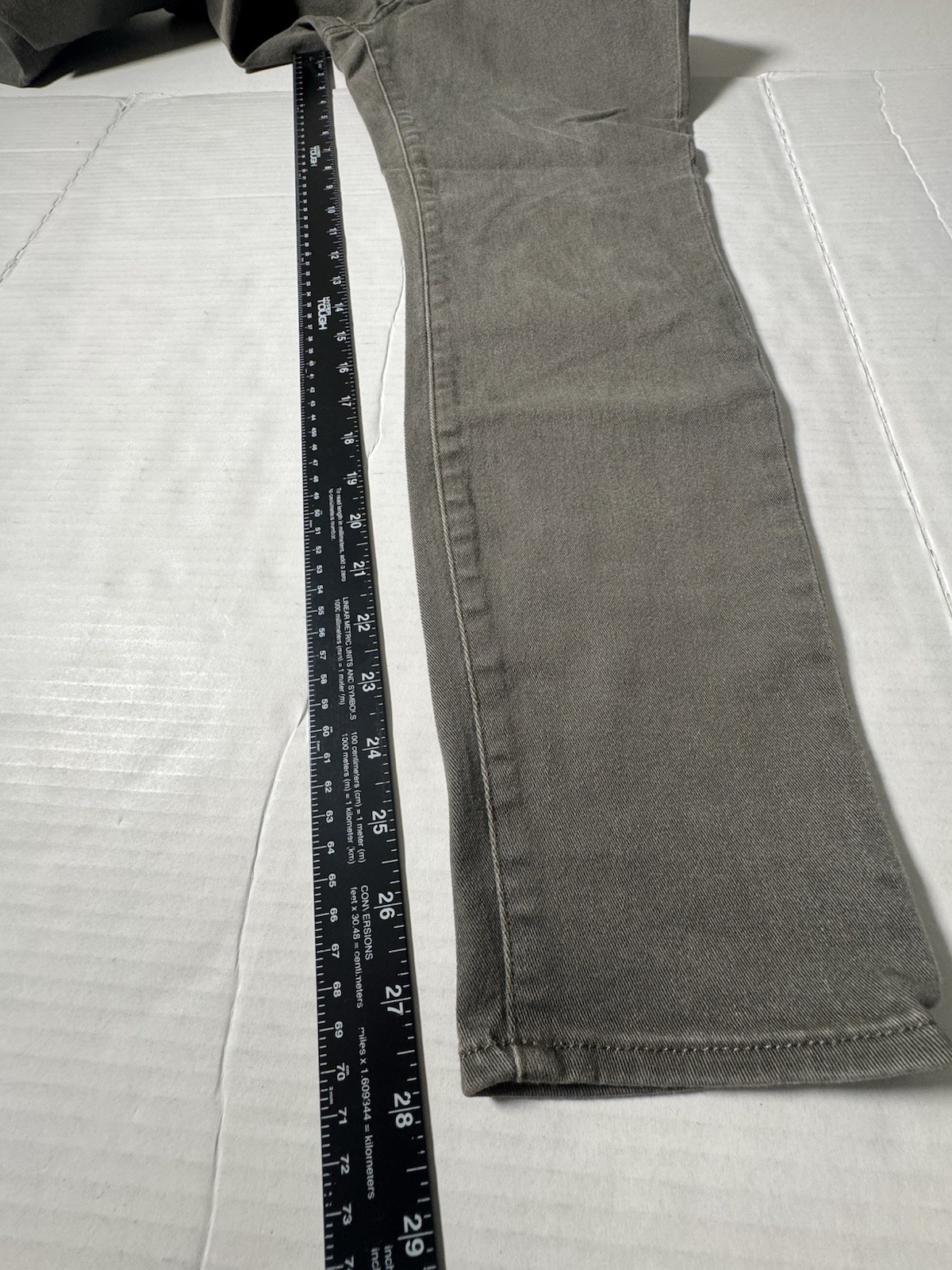 Pre Owned Excellent Rock & Republic Kashmiere Denim Jeans Olive Green Women 12 M