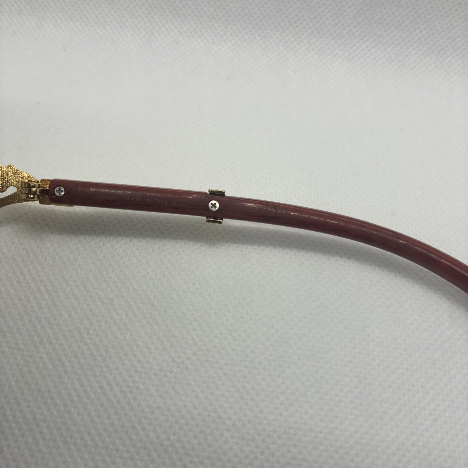 Cartier Big C Frame Orange/Brown Fade Frameless Lens Gold Frame No Cloth Case