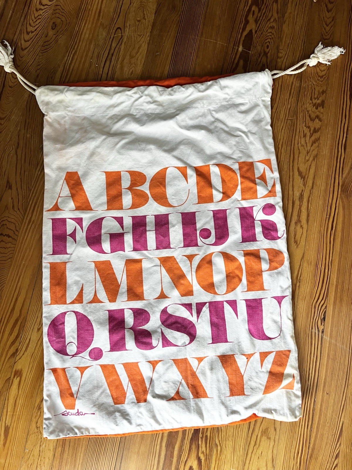 Vintage Scuda Retro Alphabet Typography Laundry Bag