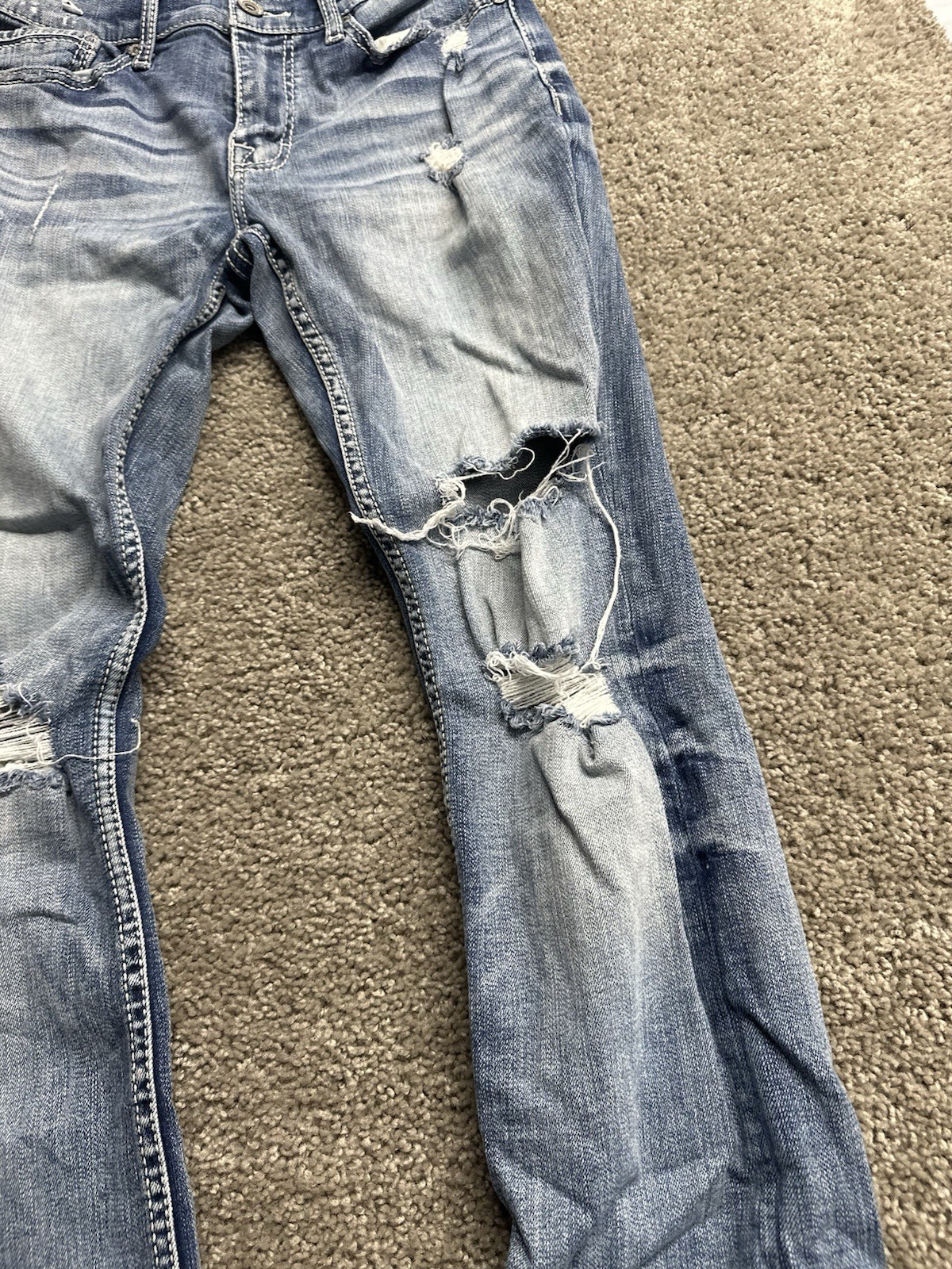 BKE Buckle Alec Straight Leg Jeans Men’s 31×32 Blue Stretch Denim Pants Distress