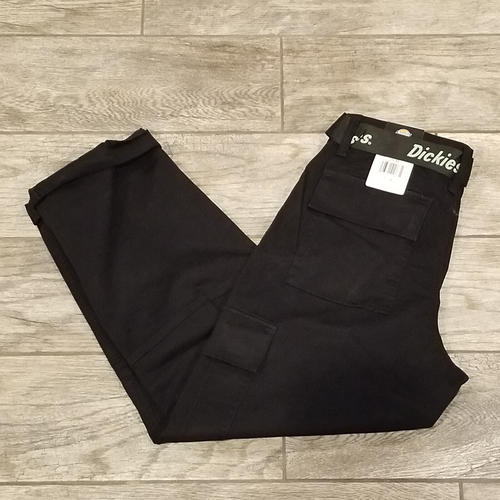 Dickies Women’s Relaxed Fit Cropped Cargo Pants Belt Belted Black New