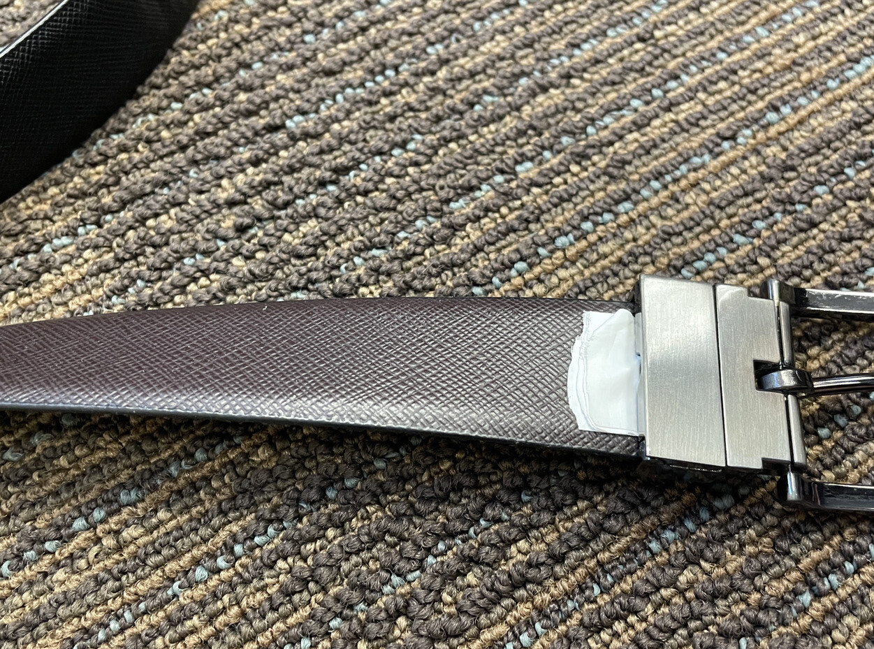Black and Brown Reversible Leather Belt Mens Size 2X, 38-45″, EUC