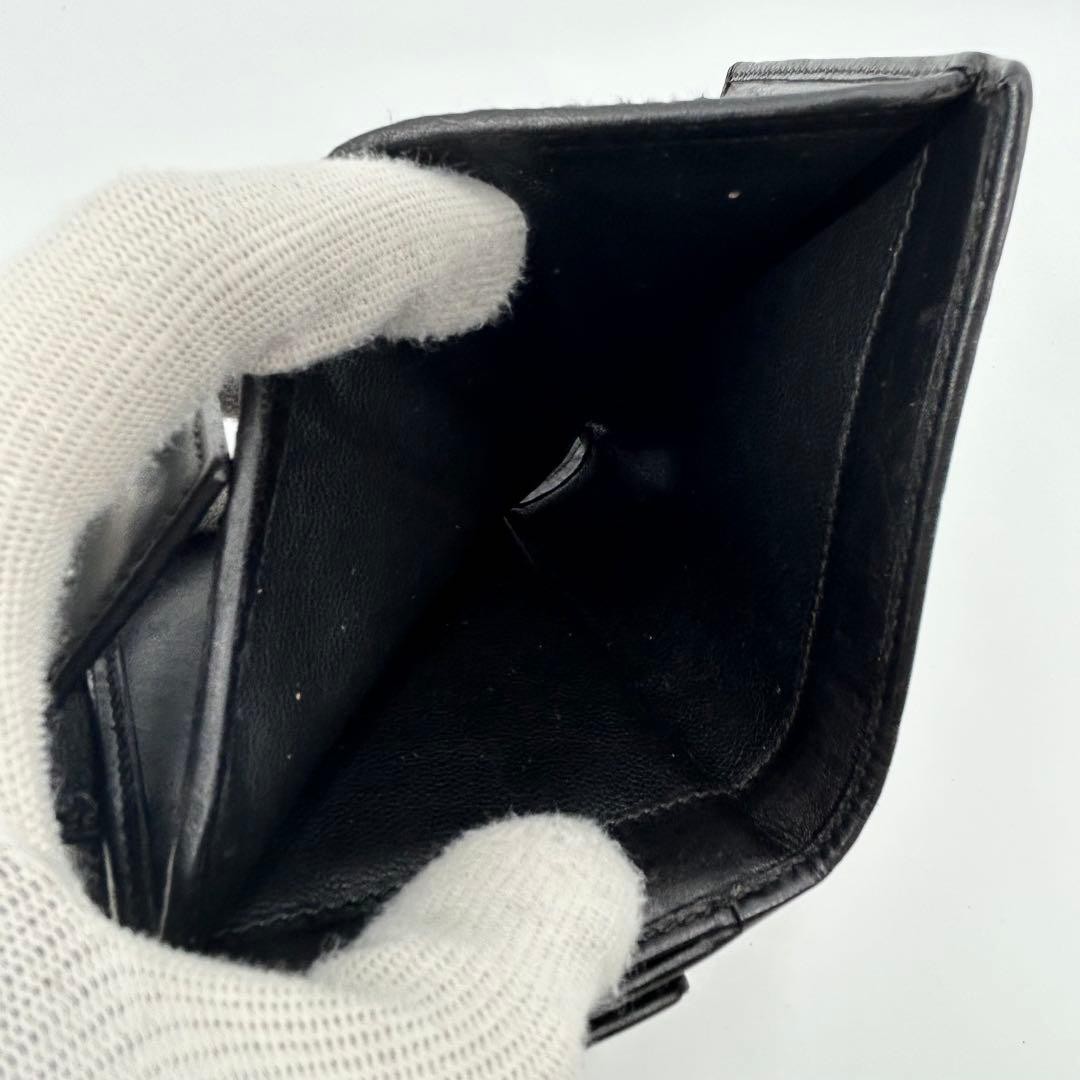 Excellent condition GUCCI Folding Wallet Horsebit Plate Shima Leather Black