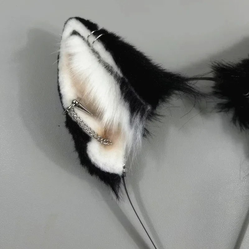 Handmade Beast Fox Cat Wolf Ears Hairhoop Halloween Christmas Cosplay Prop
