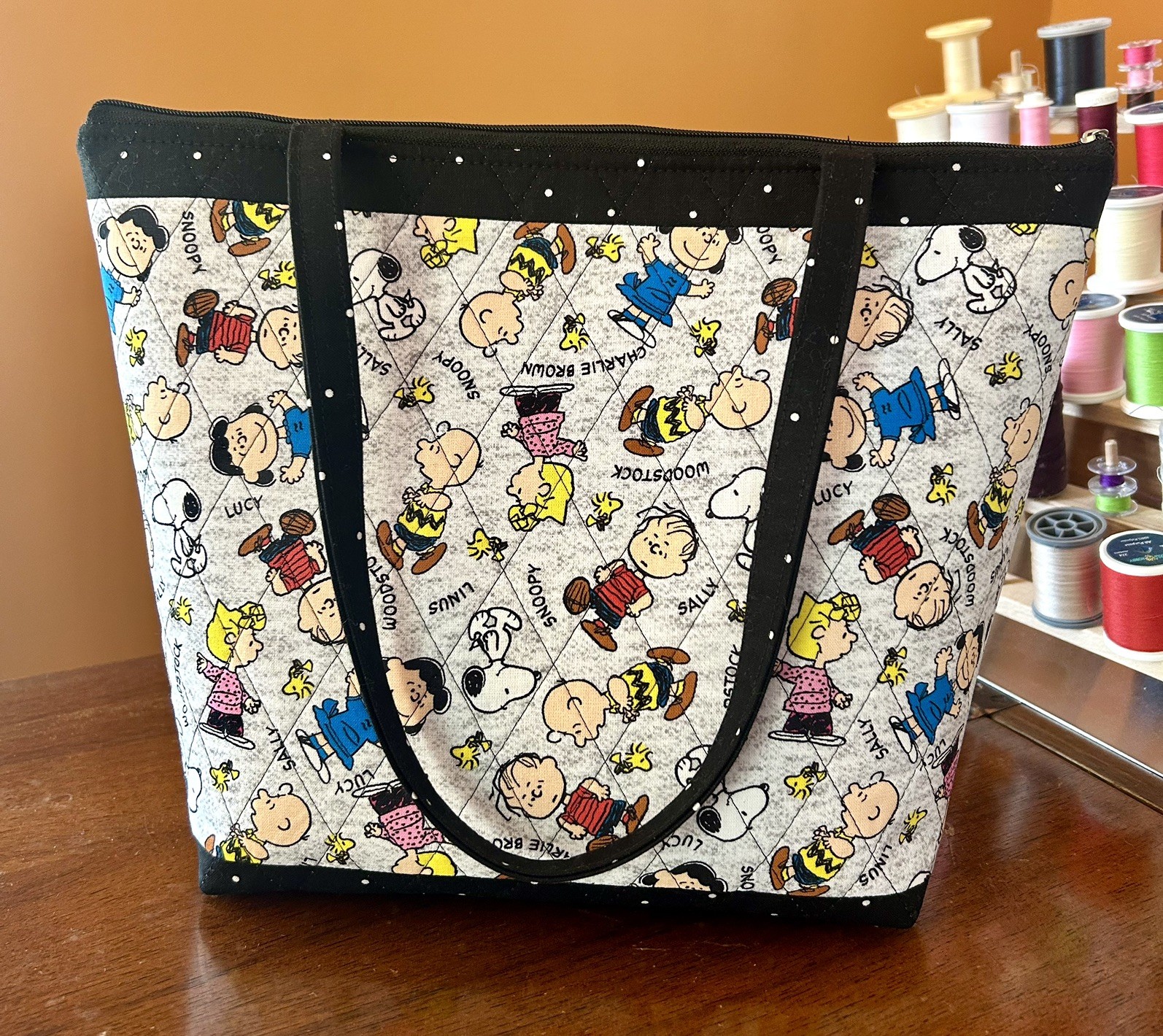 New Handmade Quilted Peanuts Gang Snoopy 11×13” Purse & Wallet