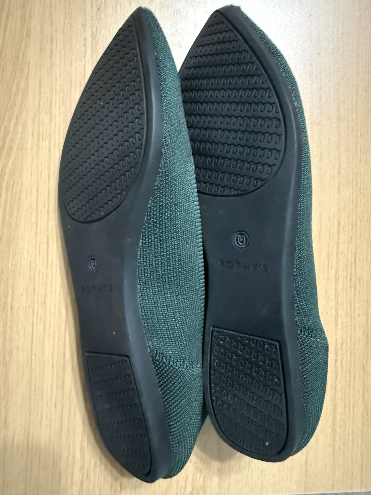 Rothy’s Women’s Pointed Toe Knit Slip-On Flats Comfort Green/Blue US 9.5