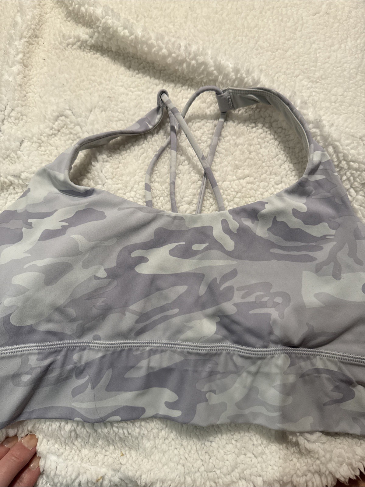 White Camo, Sports Bra, Barely Worn And Great For Working Out Exercise Size 8￼
