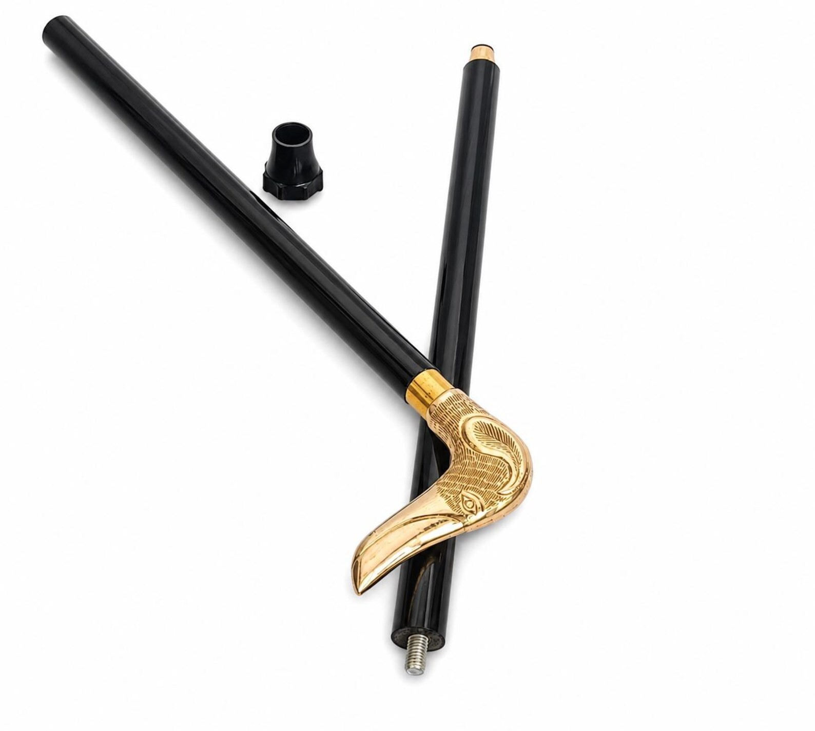 Brass Dog Head Walking Cane | Vintage Gentleman’s Cane 36 Inch Gift for father